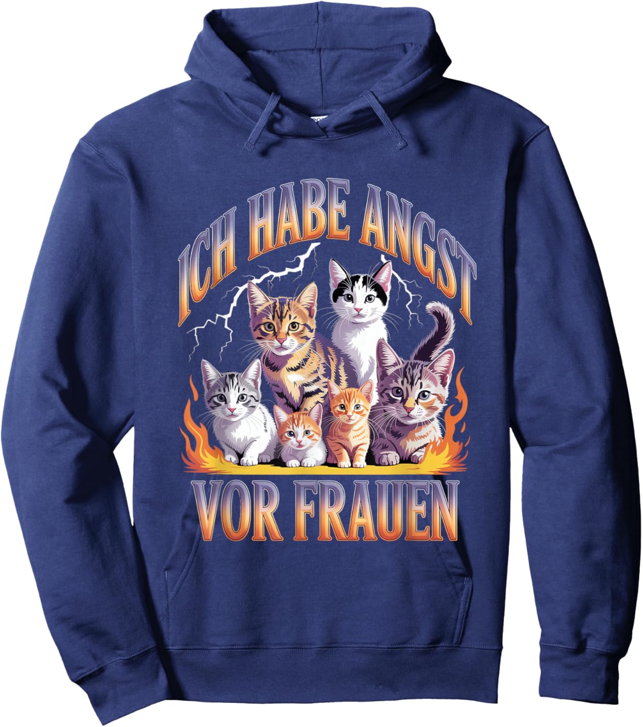 Ich Habe Angst Vor Frauen Unwearable Y2K Bootleg Hoodie - Hoodie | Navy