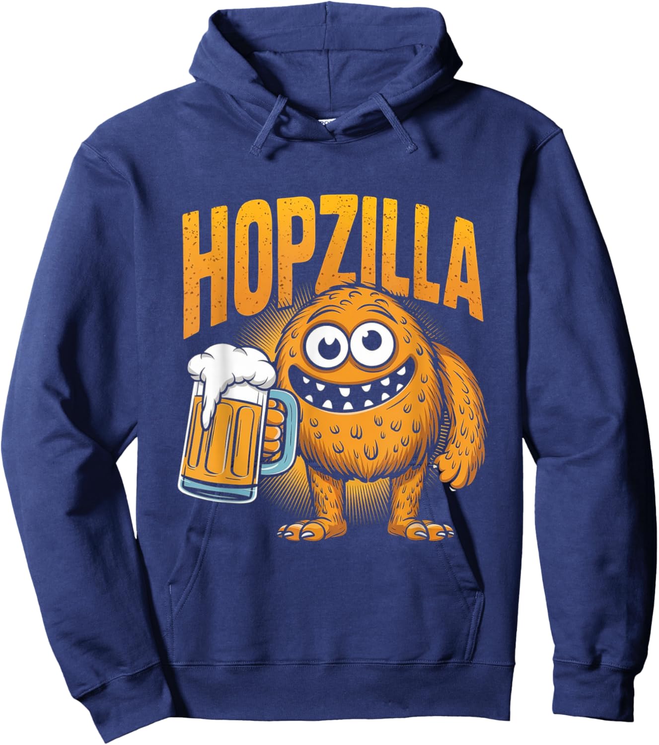 Hopzilla Funny IPA Beer Monster Beer Drinking Hoodie - Hoodie | Navy