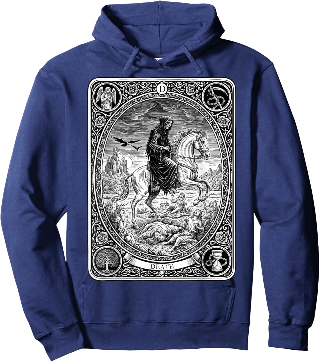 Mystical Fortune Card Gothic Mayor Arcana Death Tarot Hoodie - Hoodie | Navy