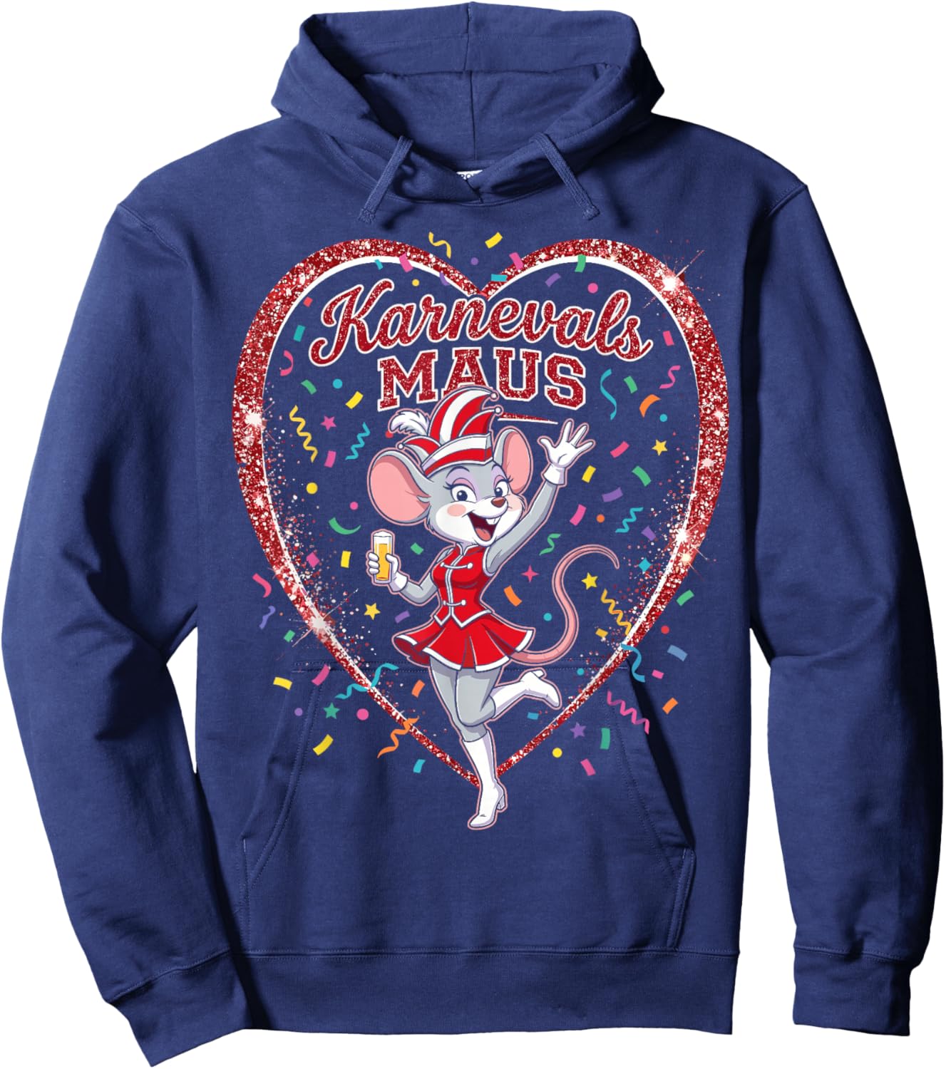 Carnival Mouse Red White Cologne Carnival Alaaf Women's Hoodie - Hoodie | Navy