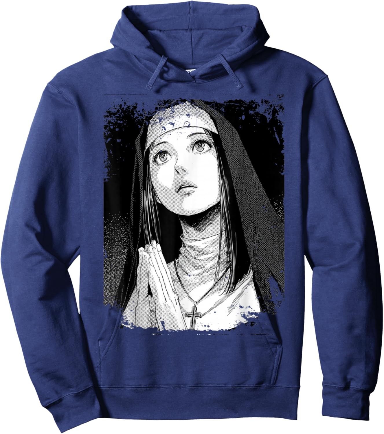 Gothic Anime Nun Dark Demon Occult Horror Hoodie - Hoodie | Navy