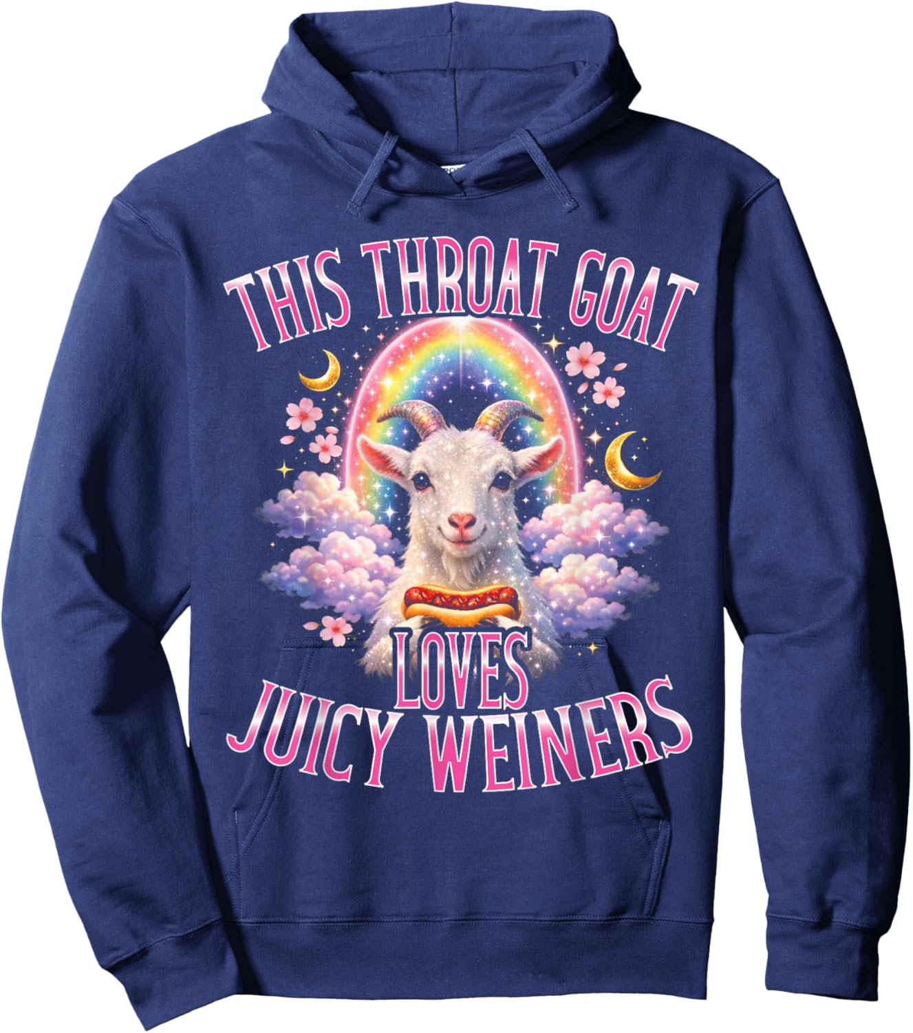 Throat Goat liebt Juicy Weiners Lustiges Humor Erwachsene Hoodie - Hoodie | Navy