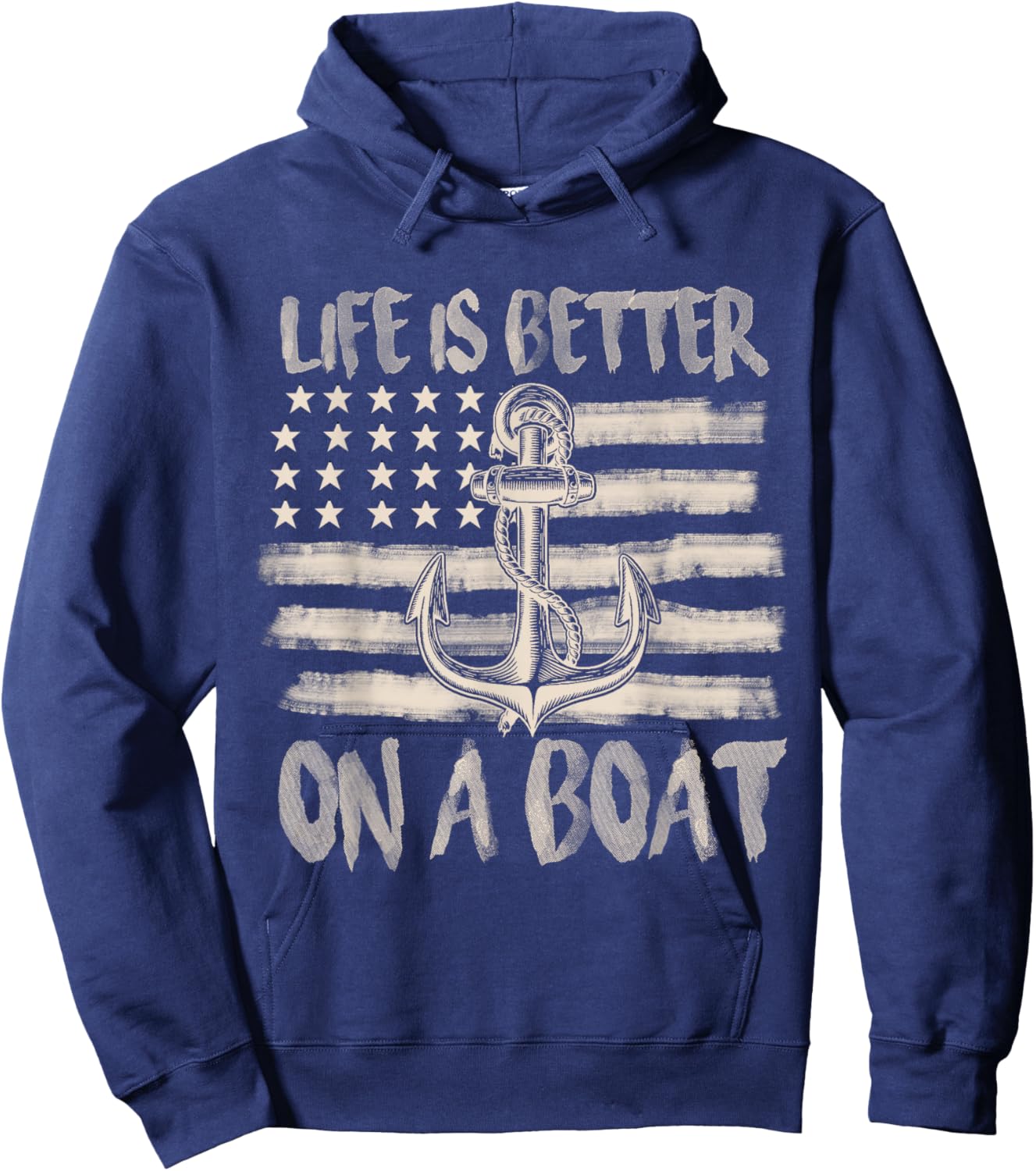 Funny Sailing Boating Sailor Boat Life Is Better On a Boat Hoodie - Hoodie | Navy