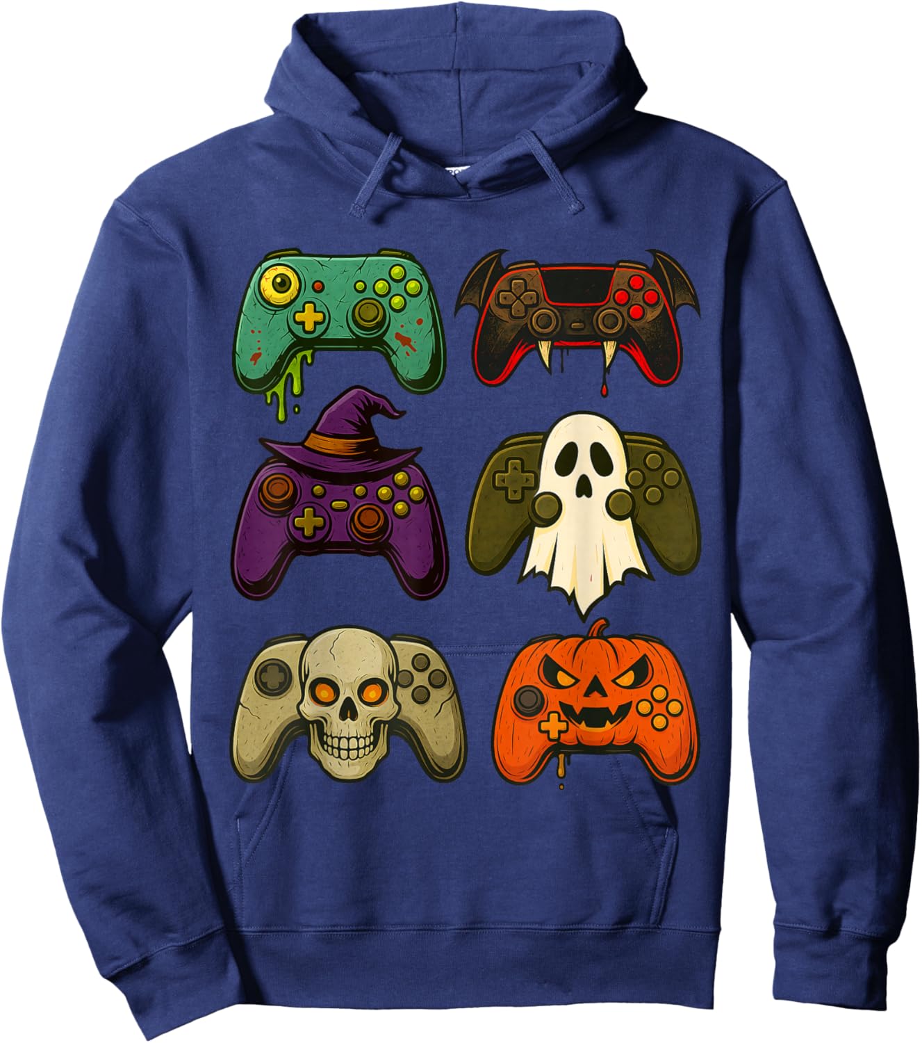 Mummy Skeleton Zombie Gaming Controllers Halloween Boys Kids Hoodie - Hoodie | Navy