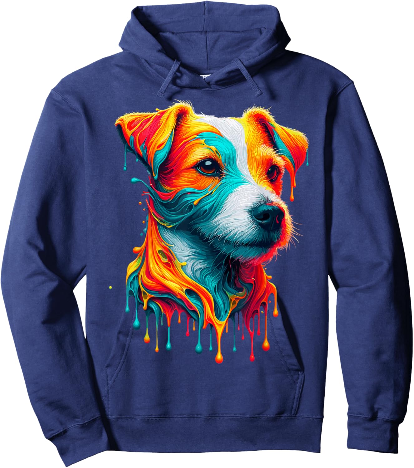 Dripping Paint Art Jack Russell Terrier Hoodie - Hoodie | Navy
