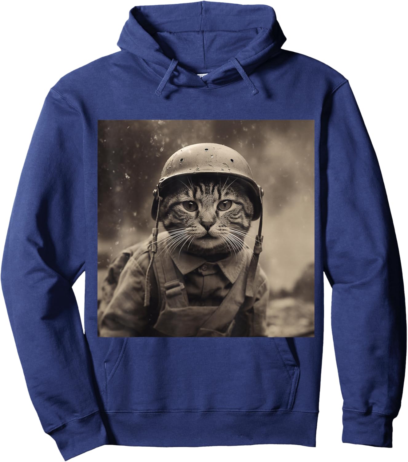 WW2 historical accurate photography cat Weird Funny Women Hoodie - Hoodie | Navy