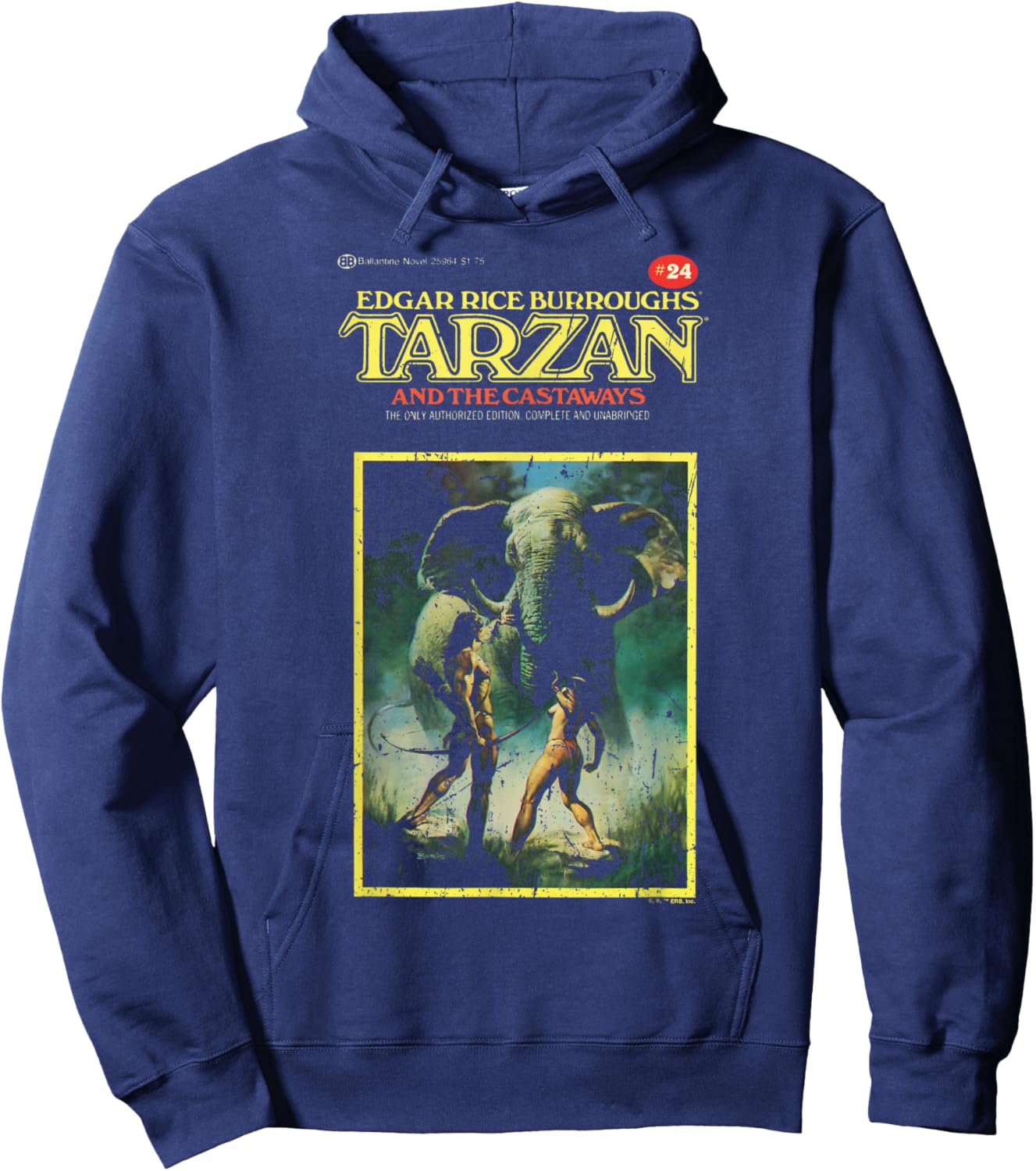 Tarzan And The Castaways Book Cover Art Hoodie - Hoodie | Navy