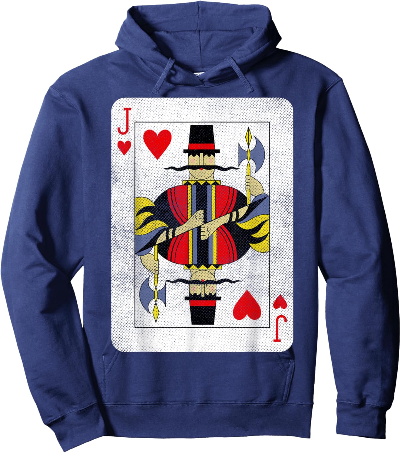 Jack of Hearts Playing Cards Halloween Party Costume Vintage Hoodie - Hoodie | Navy