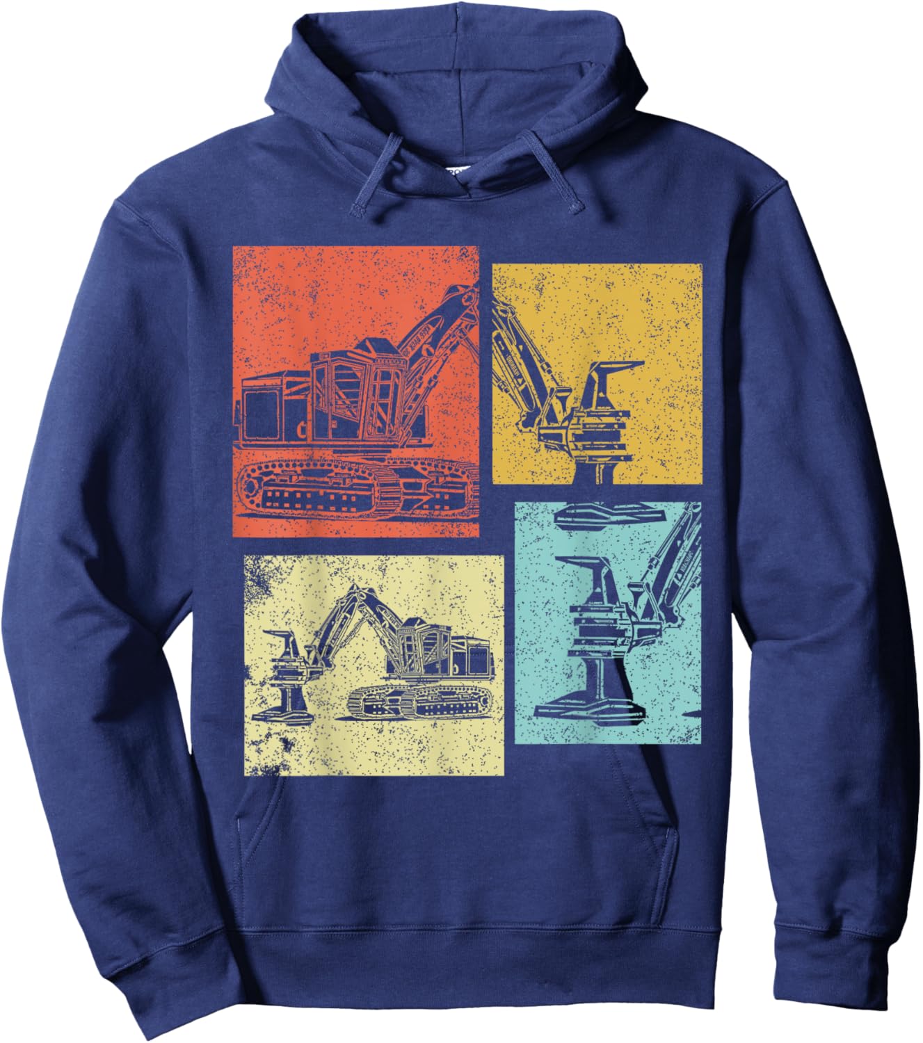 Feller Buncher Vintage Logger Logging Log Man Women Hoodie - Hoodie | Navy