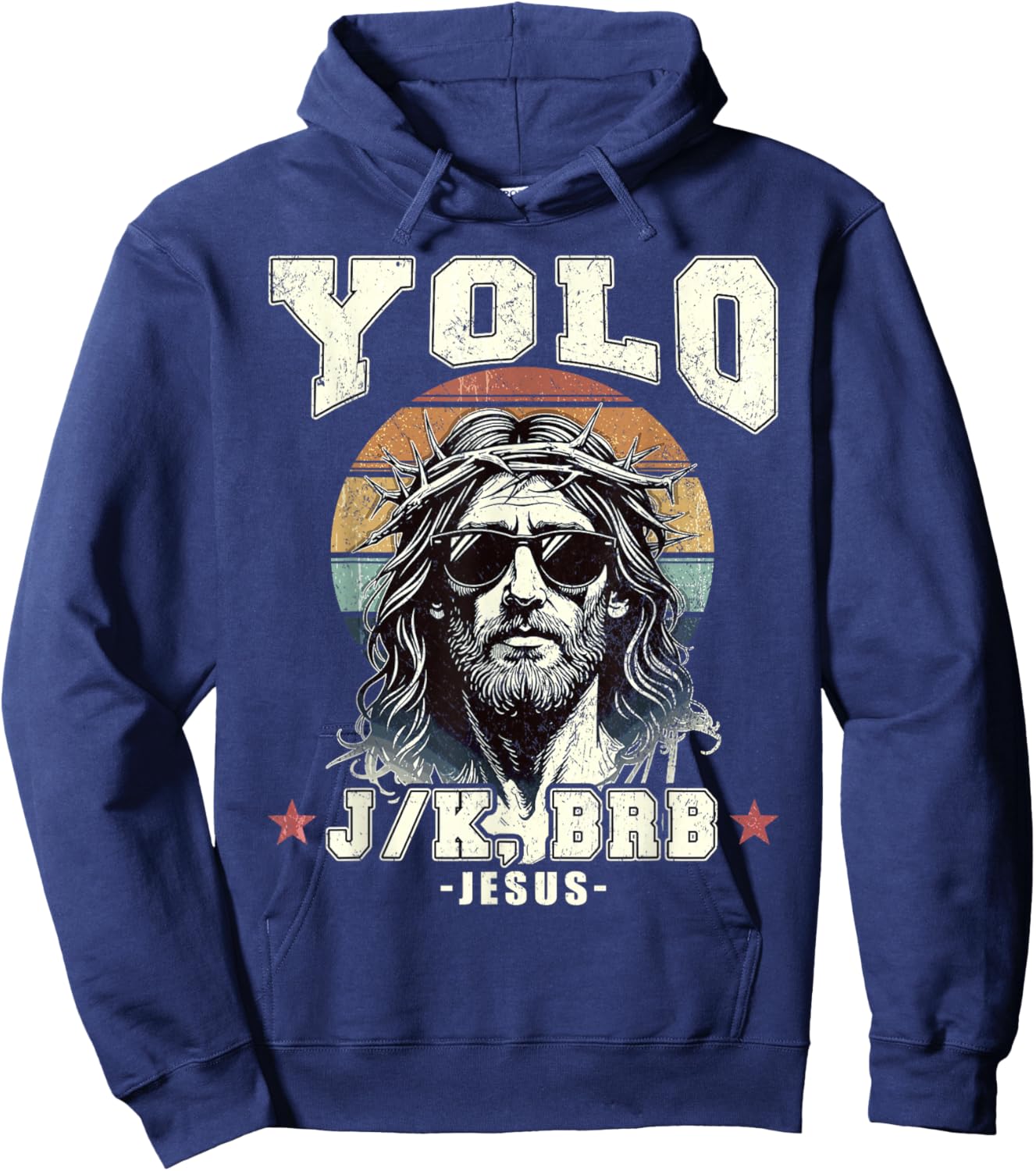Yolo LOL JK BRB Jesus Christian Hoodie - Hoodie | Navy