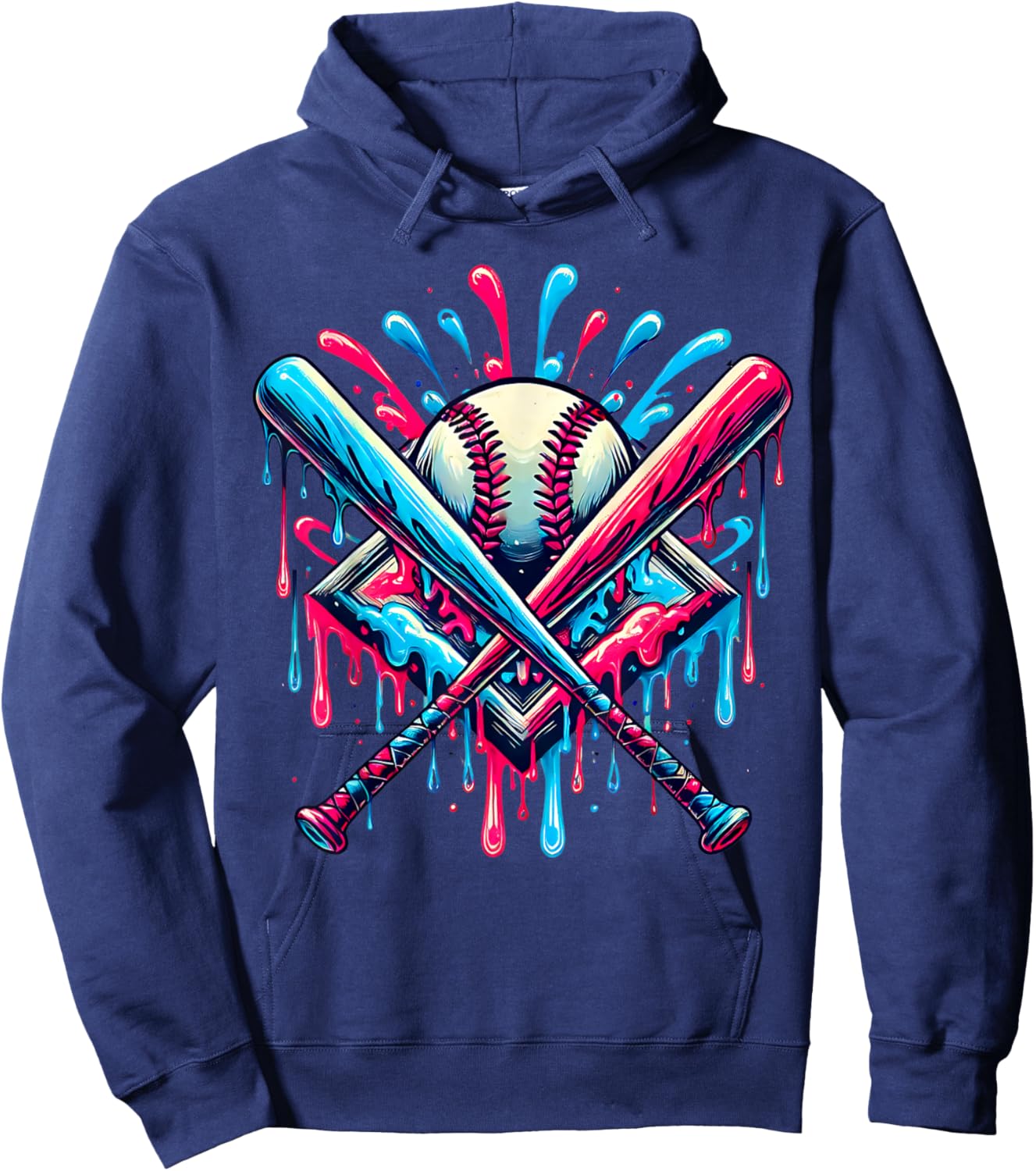 Cool Sport Softball & Baseball Home Plate Drip Hoodie - Hoodie | Navy