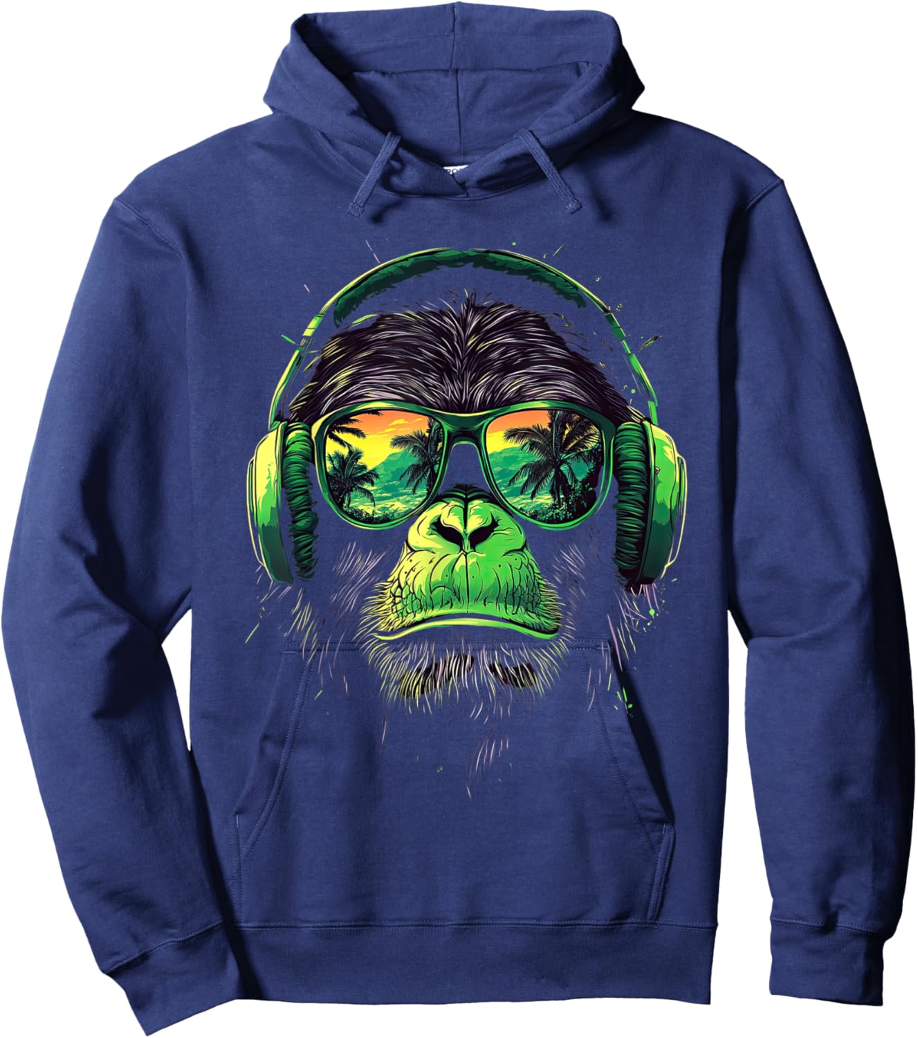 Funny Monkey with sunglasses cool Graffiti Urban art street Hoodie - Hoodie | Navy
