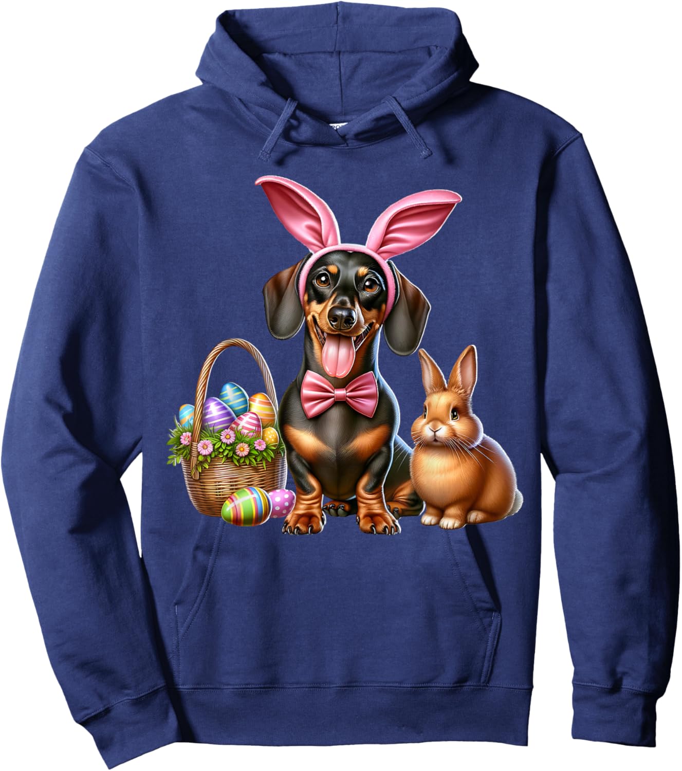 Dachshund Happy Easter Dachshund Hoodie - Hoodie | Navy