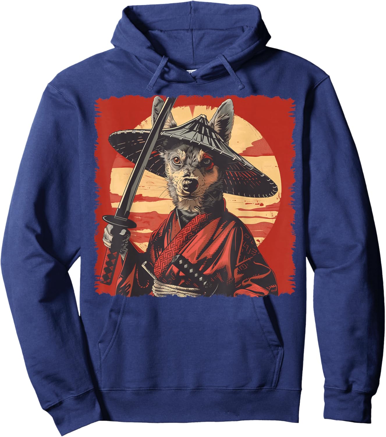 Australian Cattle Dog Dog Japanese Art Samurai Ukiyo-e Hoodie - Hoodie | Navy