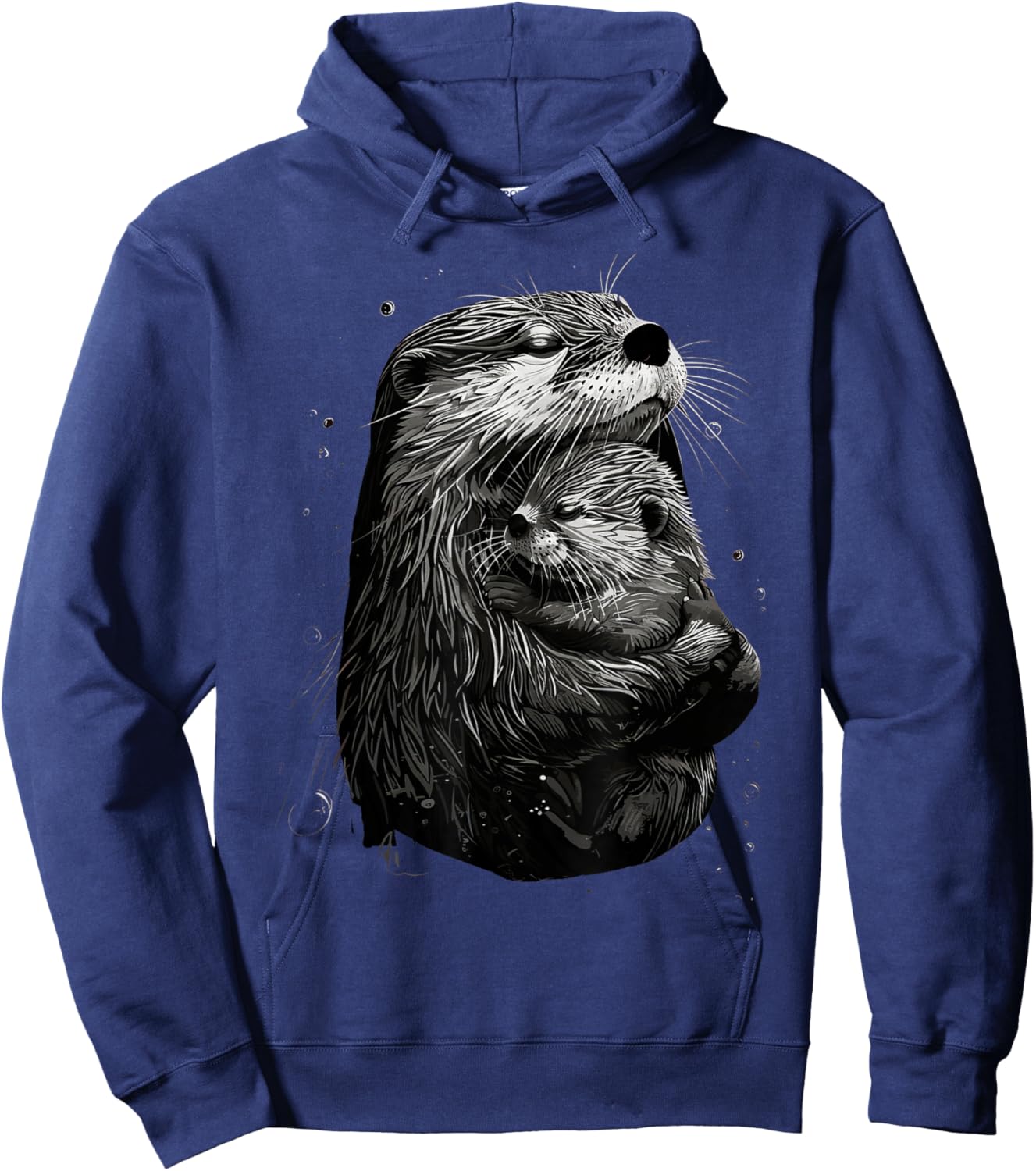 Mom Child Otter Mama Baby Animal Graphic Cute Mothers Day Hoodie - Hoodie | Navy