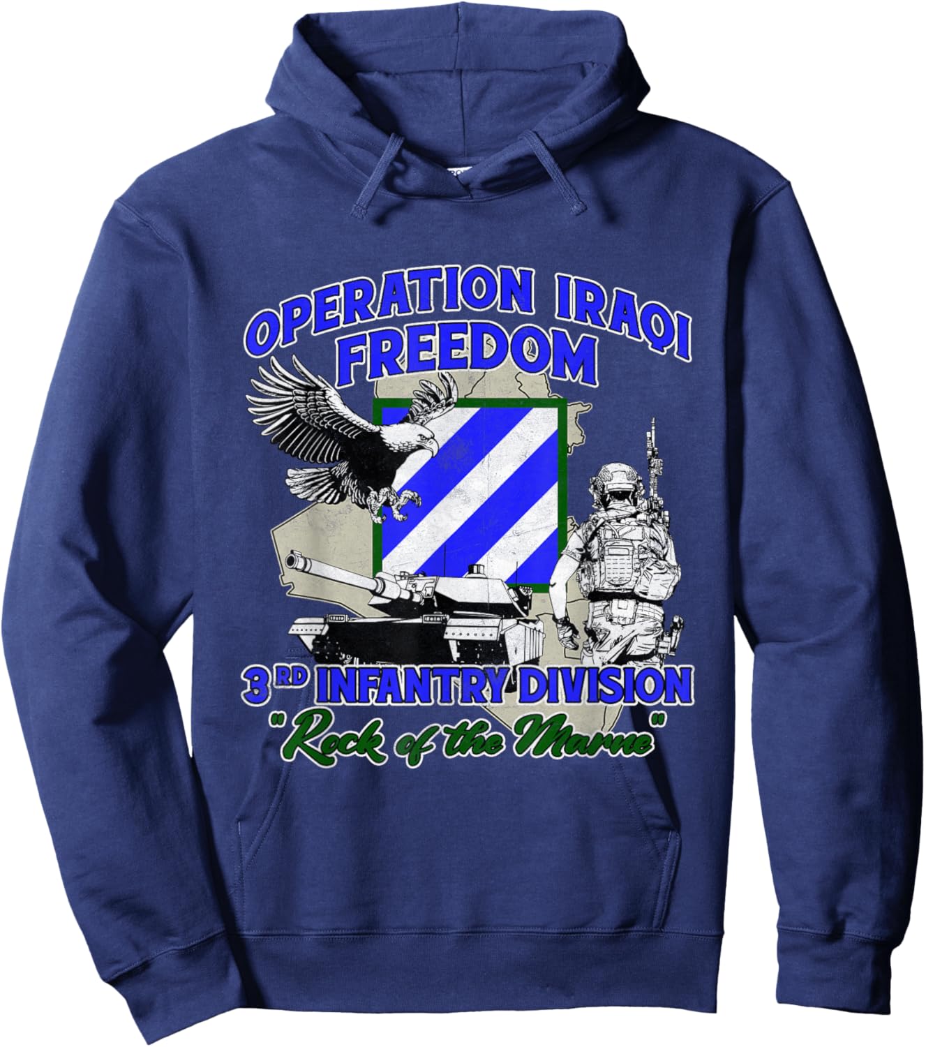 3rd Infantry Division - Operation Iraqi Freedom OIF Veteran Hoodie - Hoodie | Navy