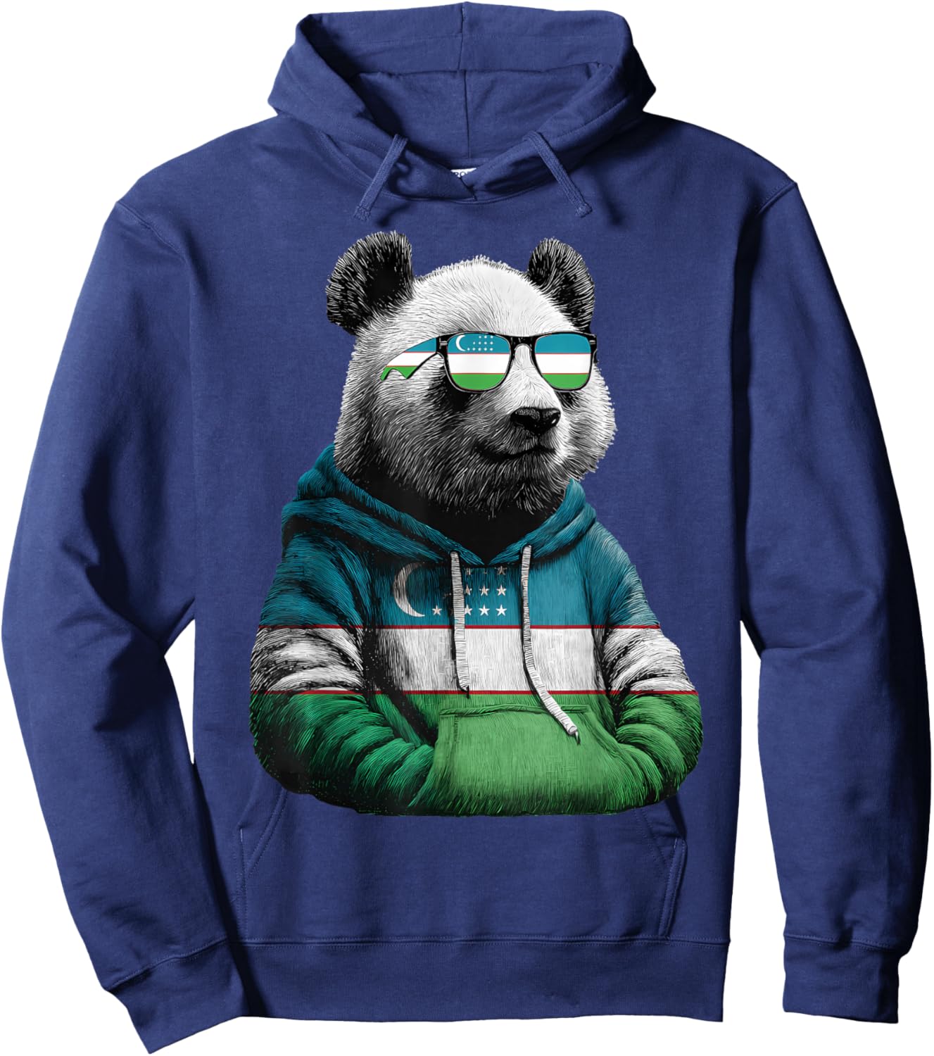 Uzbekistan Flag Panda Uzbek Roots Hoodie - Hoodie | Navy