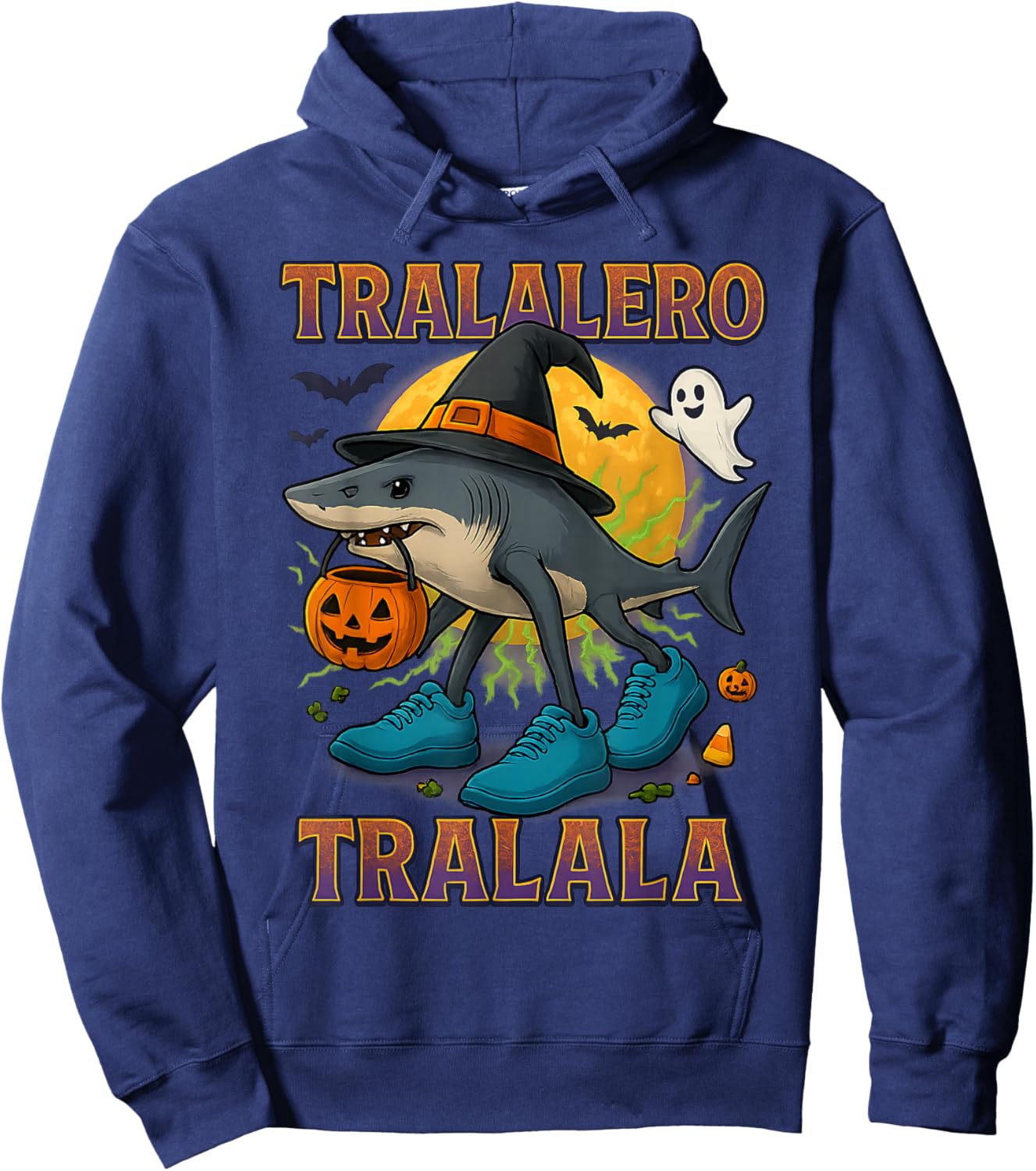 Tralalero Tralala Italian Brainrot Shark Halloween for Kids Hoodie - Hoodie | Navy