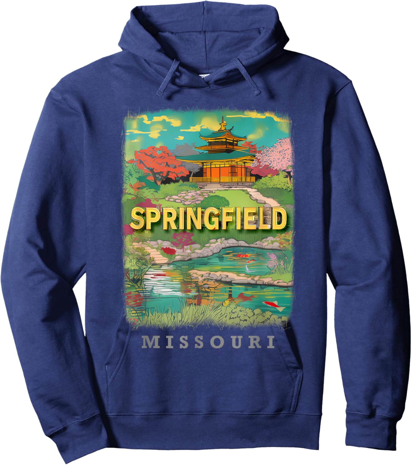 Springfield Missouri MO Urban Greenery and History SD769 Hoodie - Hoodie | Navy