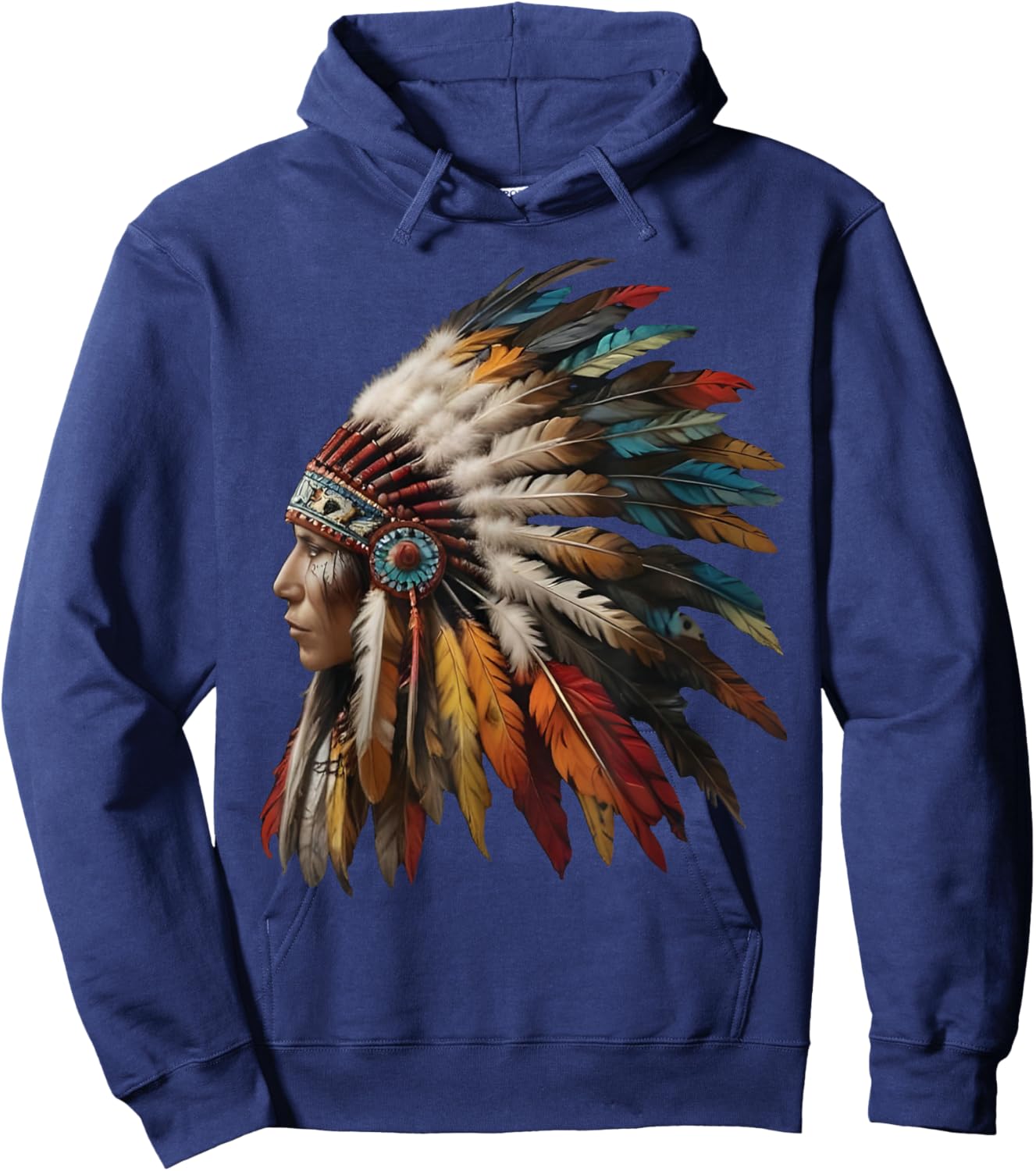 Native American Indian Headdress Graphic Women Hoodie - Hoodie | Navy
