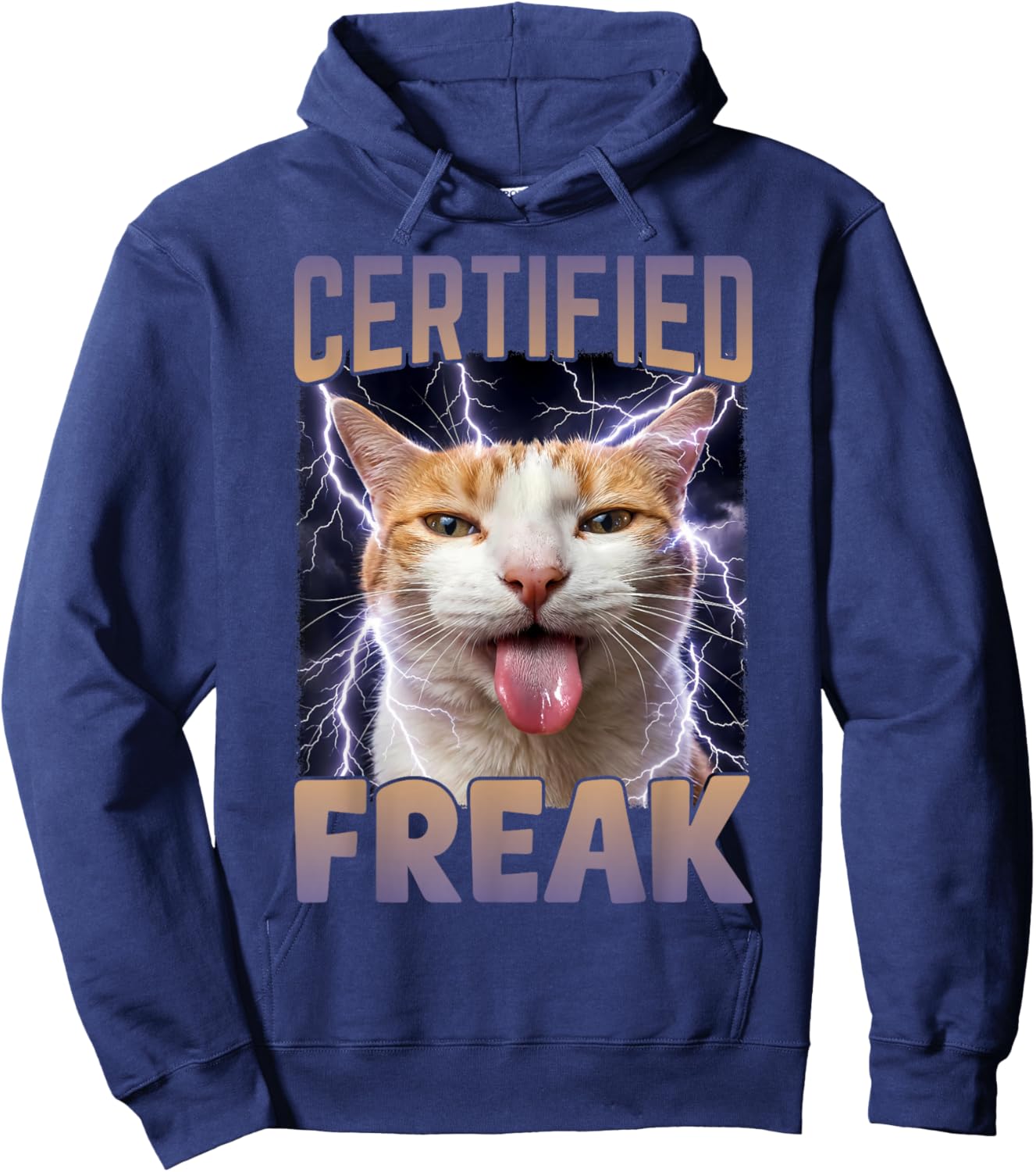 Lustiges verfluchtes Meme von Certified Freak Cat Hoodie - Hoodie | Navy