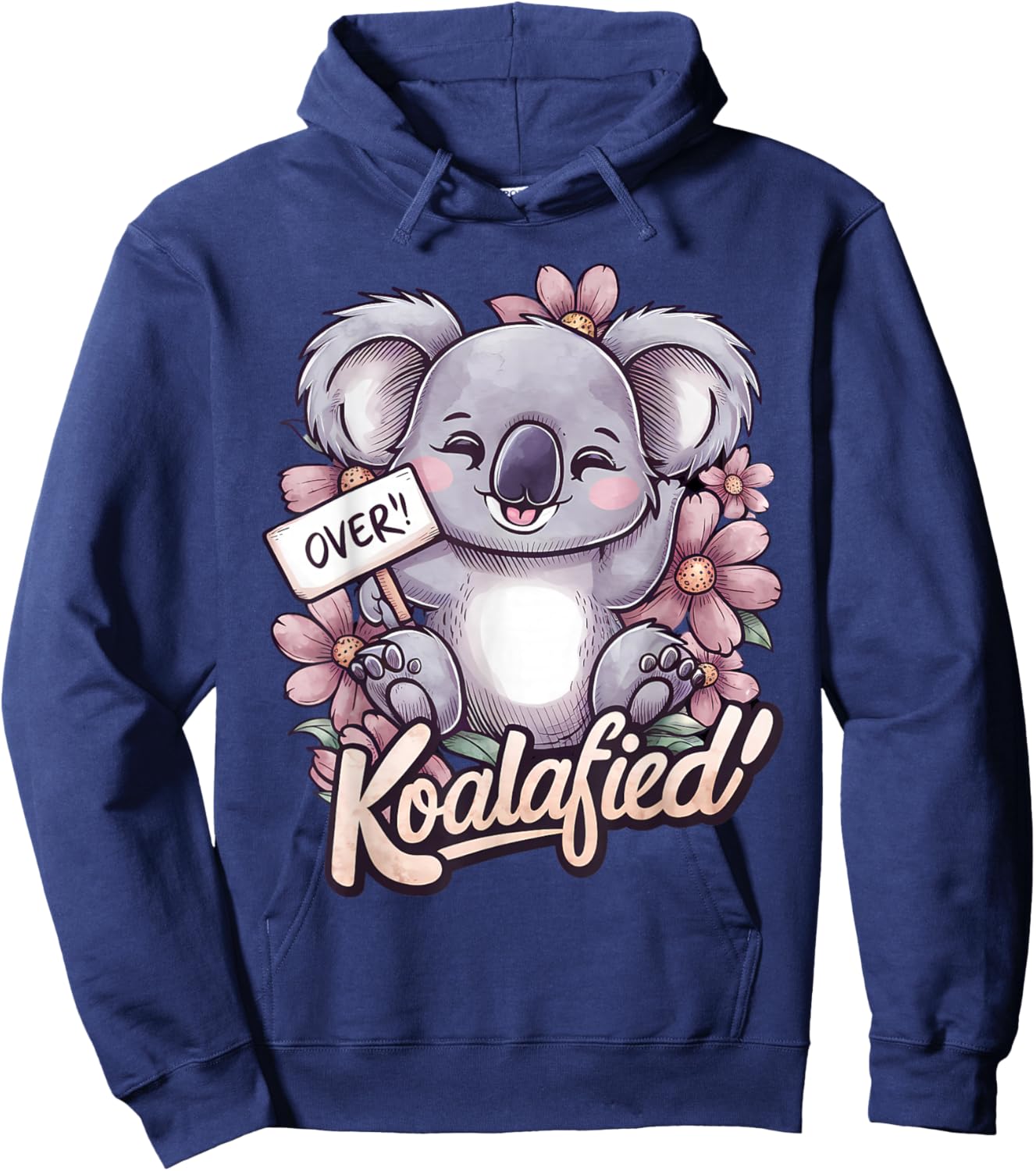 Over Koalafied Cute Girls Colorful Koala bear Kids Toddlers Hoodie - Hoodie | Navy