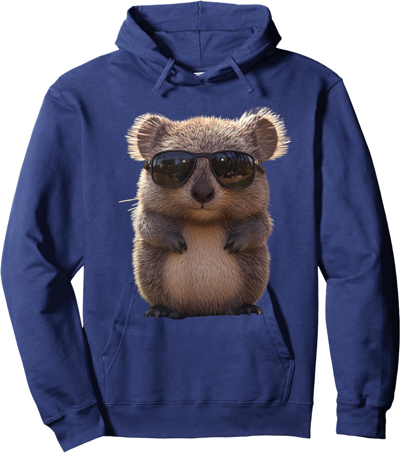 Wombat with Sunglasses Australia Marsupial Cute Wombat Hoodie - Hoodie | Navy