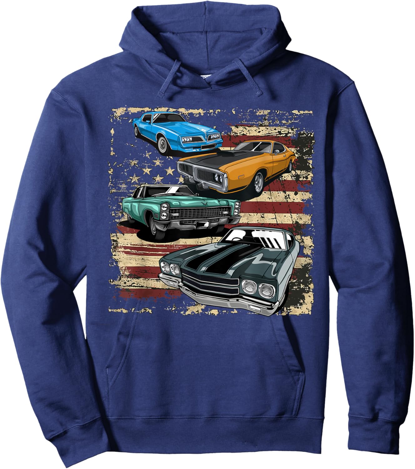 Classic Muscle Car Retro Vintage American Muscle Car Hoodie - Hoodie | Navy