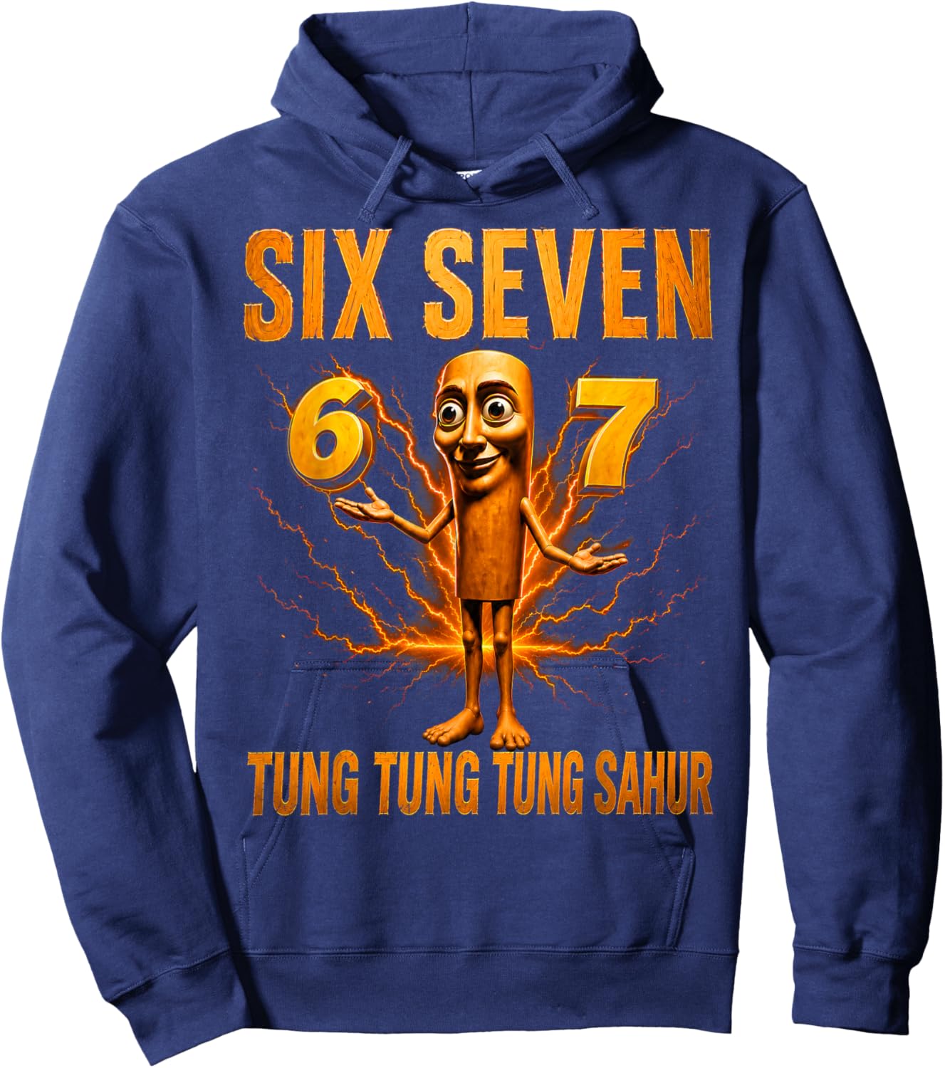 Funny Six Seven 67 Brainrot Tung Tung Sahur Gift Kid Boy Hoodie - Hoodie | Navy