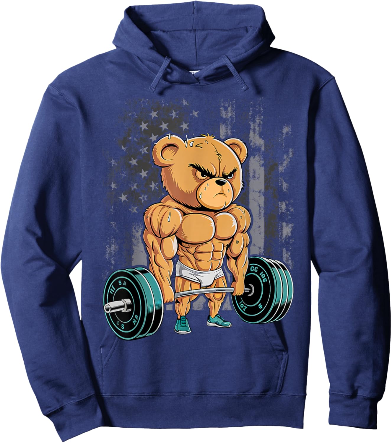 Bear Bodybuilder Bodybuilding Muscle Gym Weightlifting Bear Hoodie - Hoodie | Navy