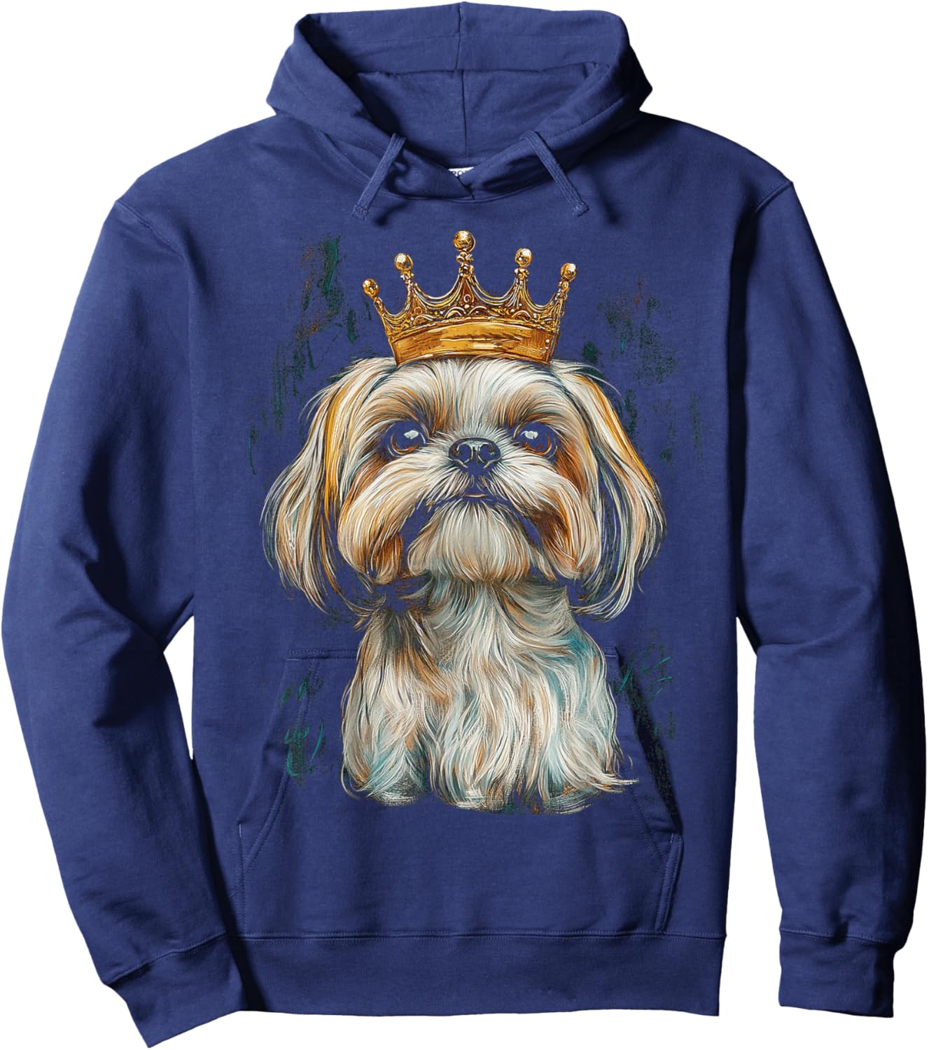 Shih Tzu Dog Motif Pet Illustration Shih Tzu Hoodie - Hoodie | Navy