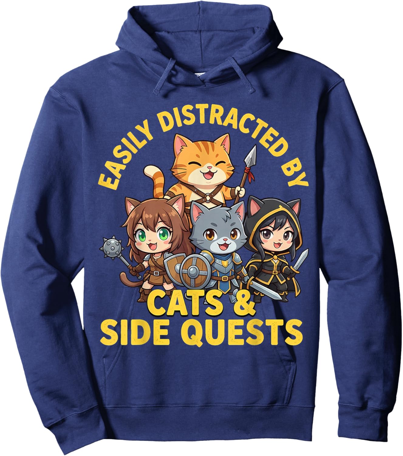 Cats and Side Quests Hoodie - Hoodie | Navy