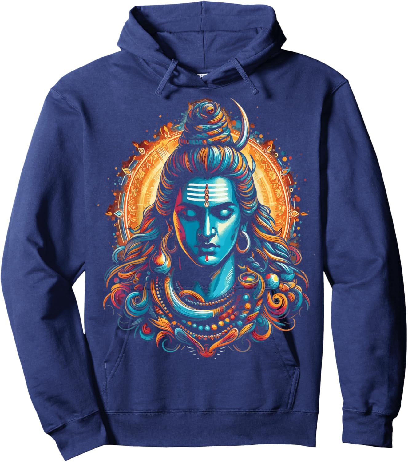 Lord Shiva Hindu God Mahadeva Trident Hinduism Devotee Hoodie - Hoodie | Navy