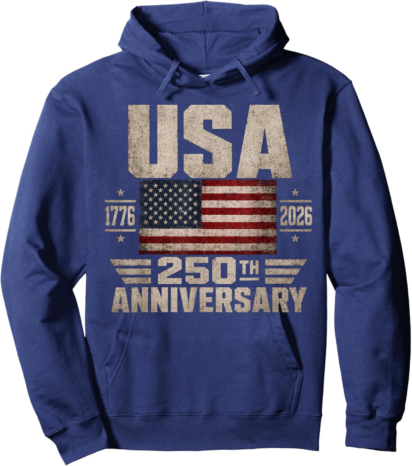 250th Anniversary 250 Years America USA Flag Hoodie - Hoodie | Navy