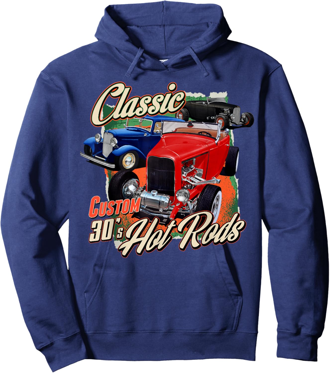 1930 30s T-Bucket Hot Rod Classic Car Hoodie - Hoodie | Navy
