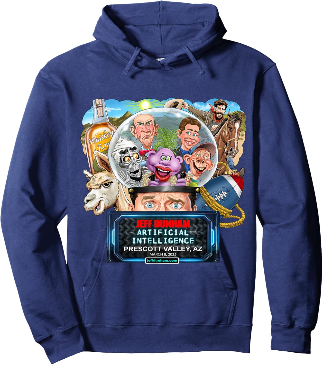 Jeff Dunham Prescott Valley, AZ (2025) Hoodie - Hoodie | Navy