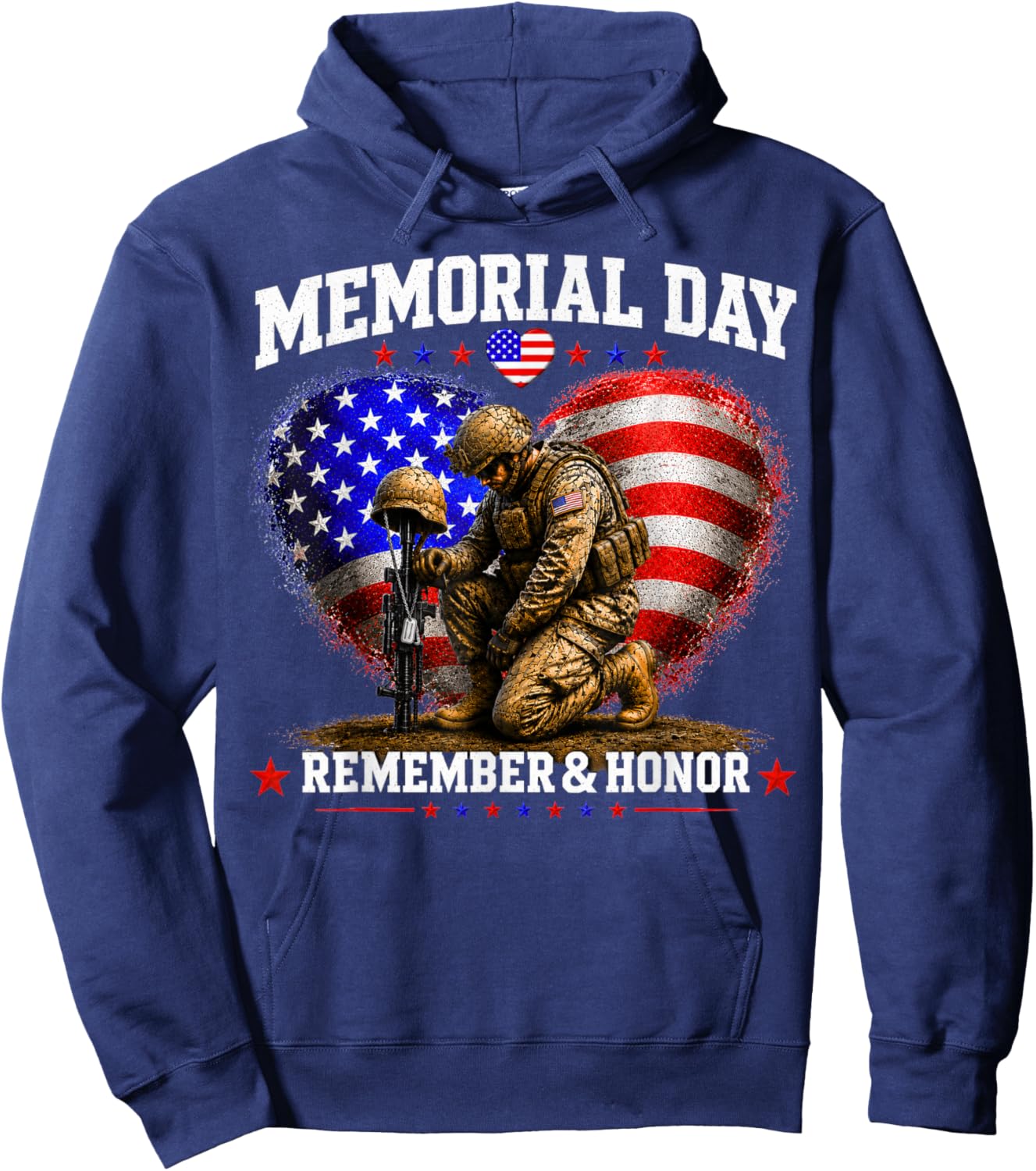 Memorial Day USA Flag Remember Honor Patriot Men Women Kids Hoodie - Hoodie | Navy