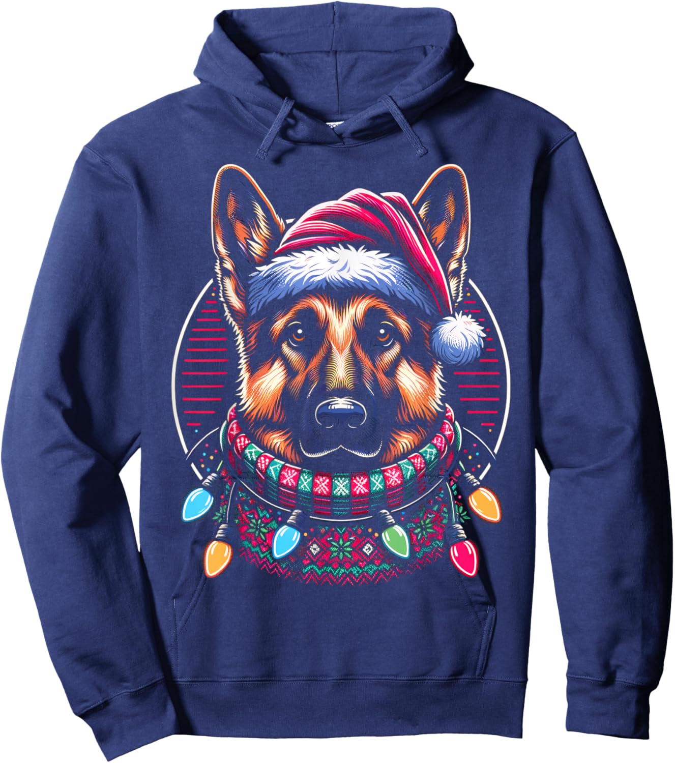 Christmas German Shepherd Xmas Shepherd Mom Dog Lover Hoodie - Hoodie | Navy