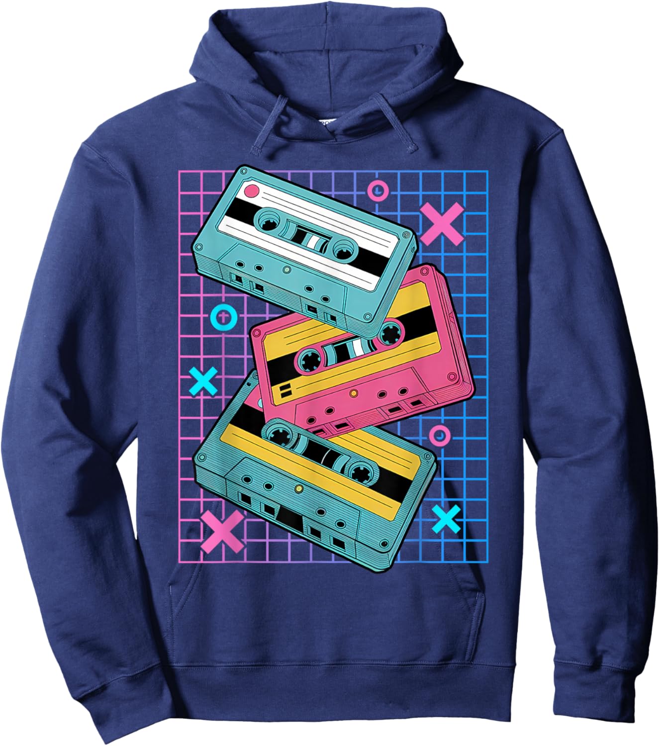 Cassettes Vaporwave - Retrowave Synthwave - Retro Hoodie - Hoodie | Navy