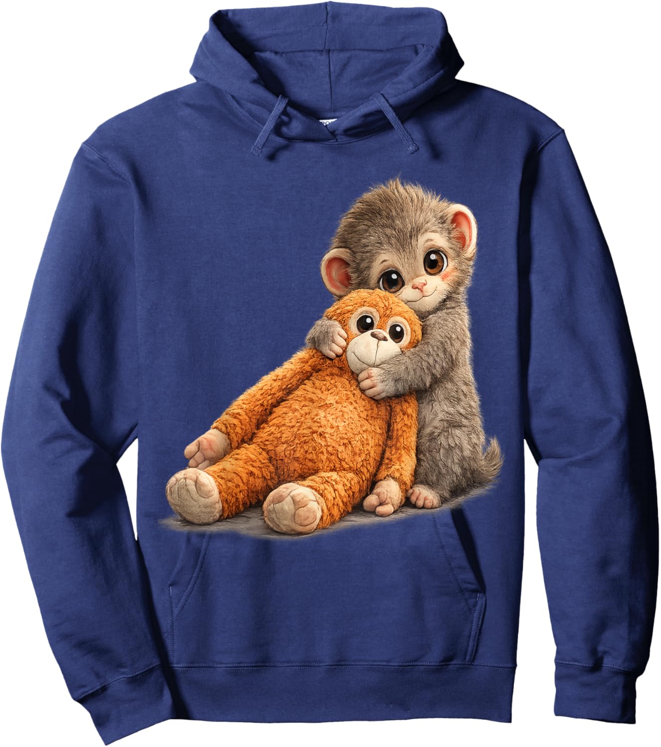 Cute Baby Monkey Punch Viral Zoo Japan Design Hoodie - Hoodie | Navy