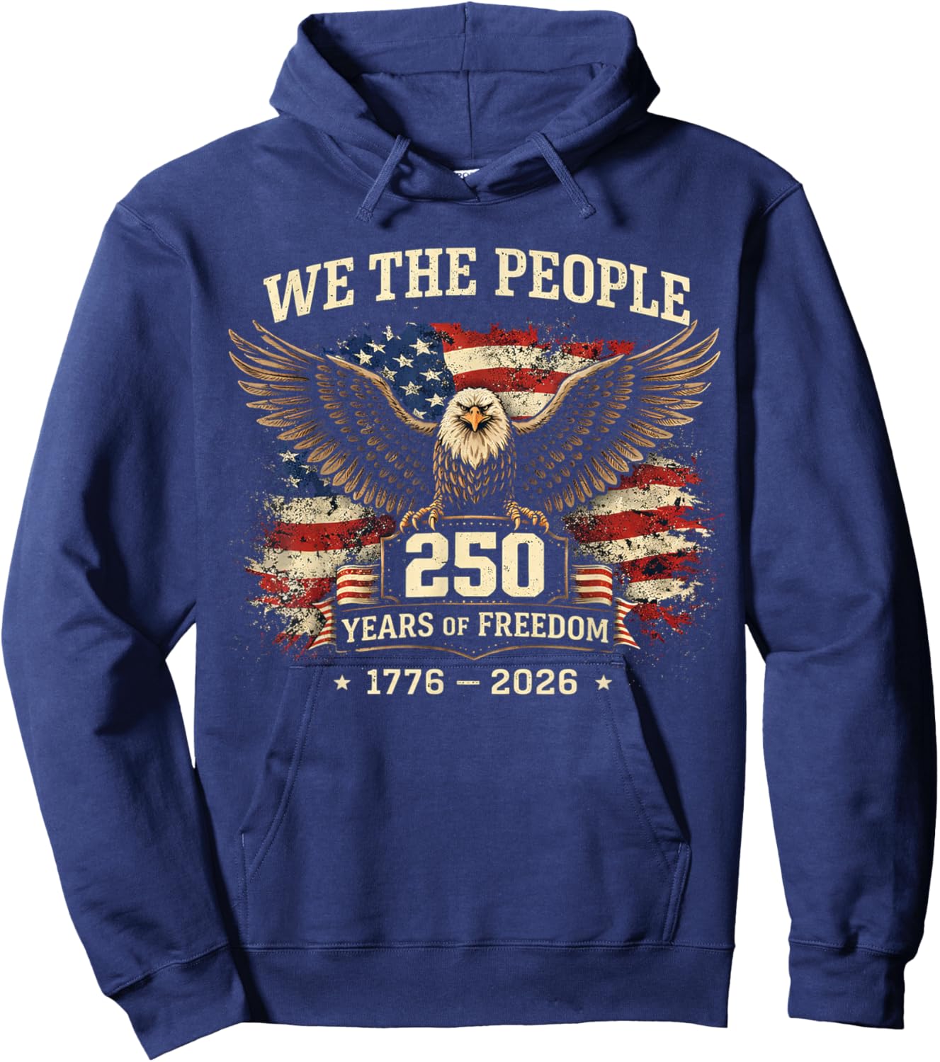 4th of July America US Flag Patriotic 250th Anniversary USA Hoodie - Hoodie | Navy