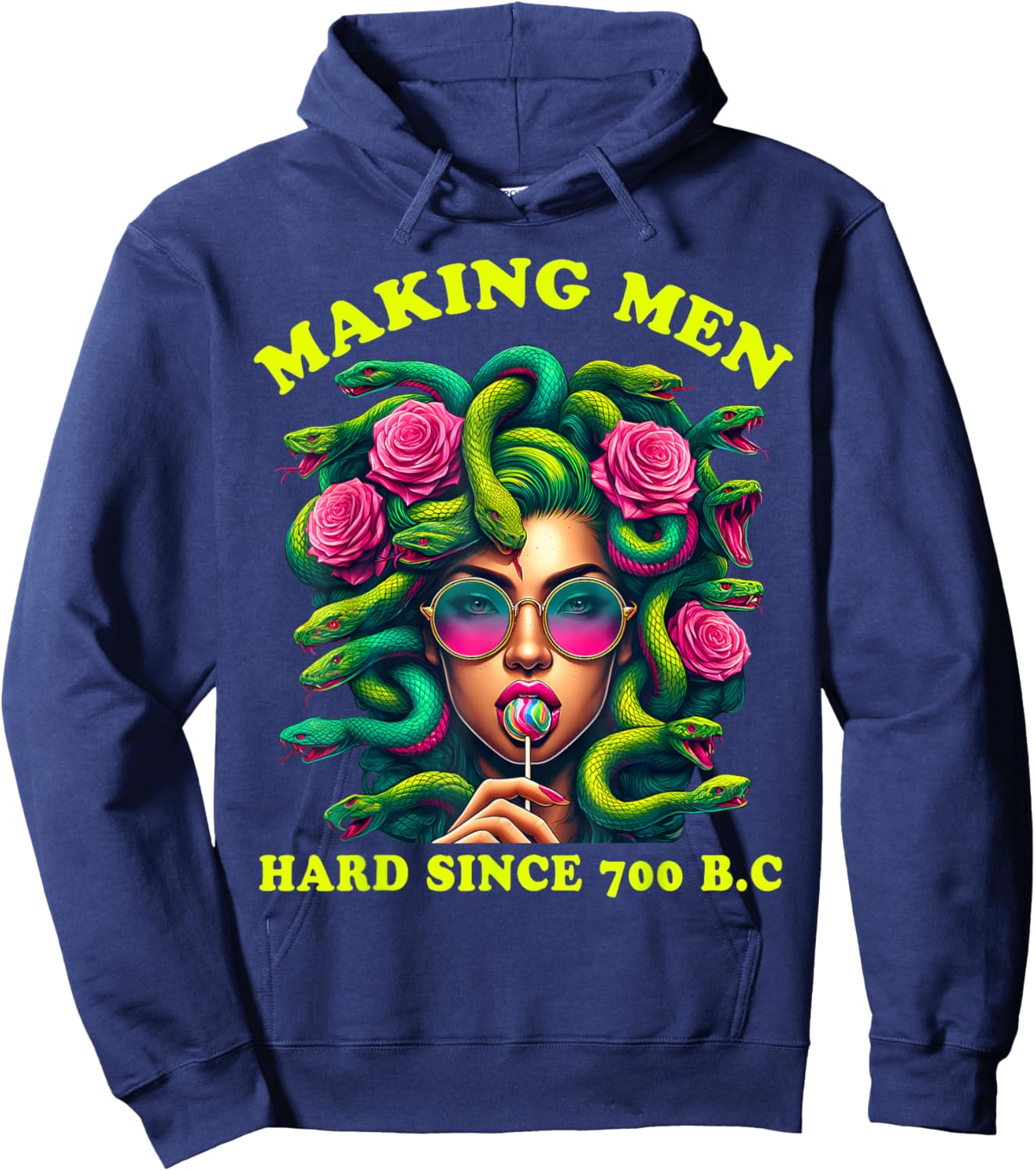 Making Men Hard Since 700 B.C Funny Feminist Medusa Ancient Hoodie - Hoodie | Navy