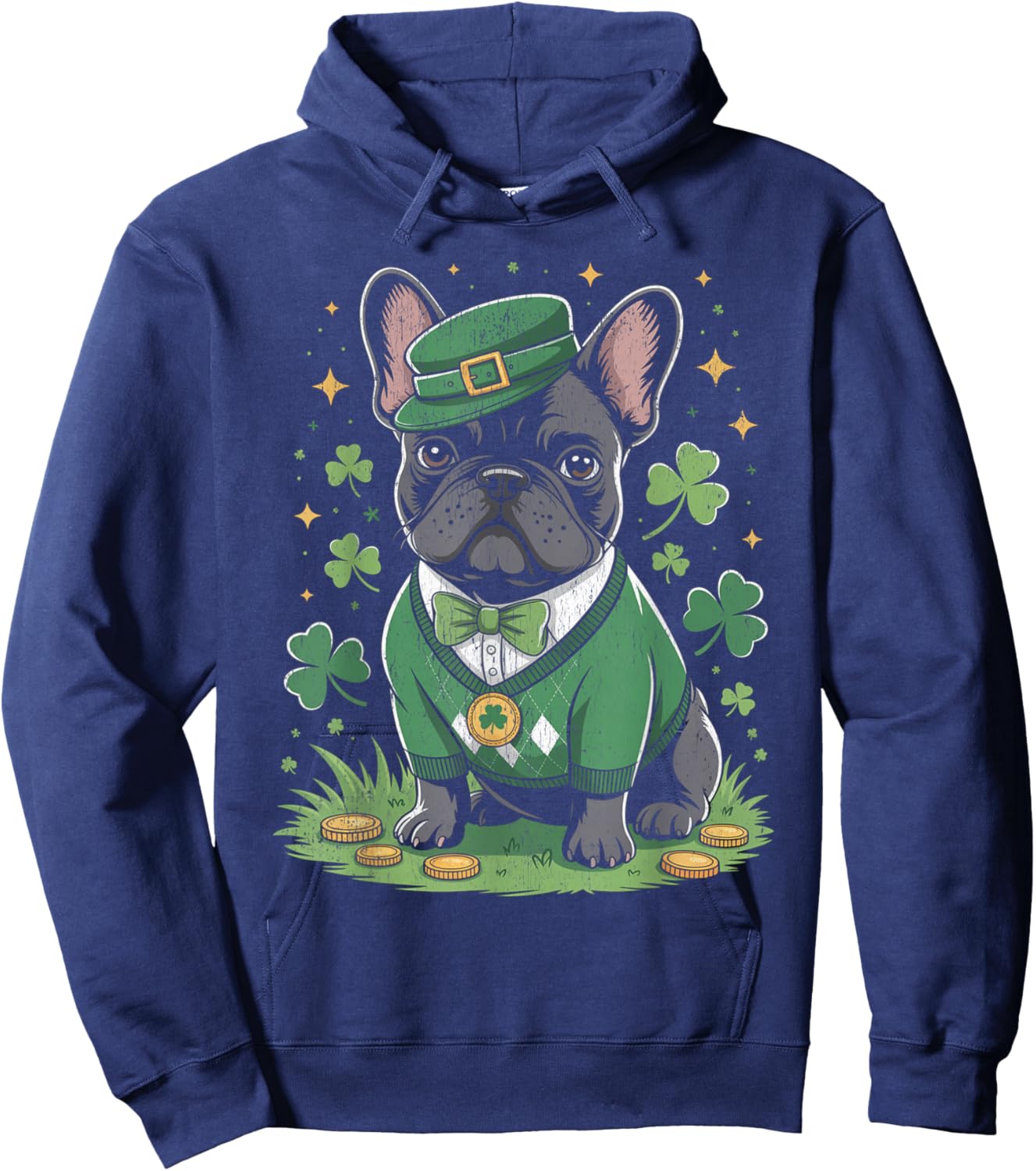 St. Patrick Bouledogue français drôle Frenchie Trèfle Hoodie - Hoodie | Navy