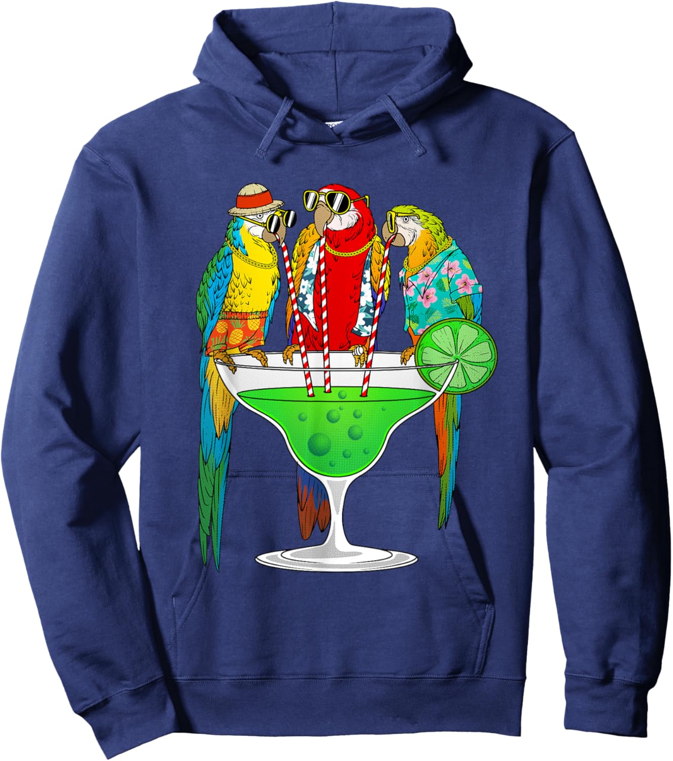 Cool Parrot Art Women Pet Bird Tropical Parrot Lover Hoodie - Hoodie | Navy