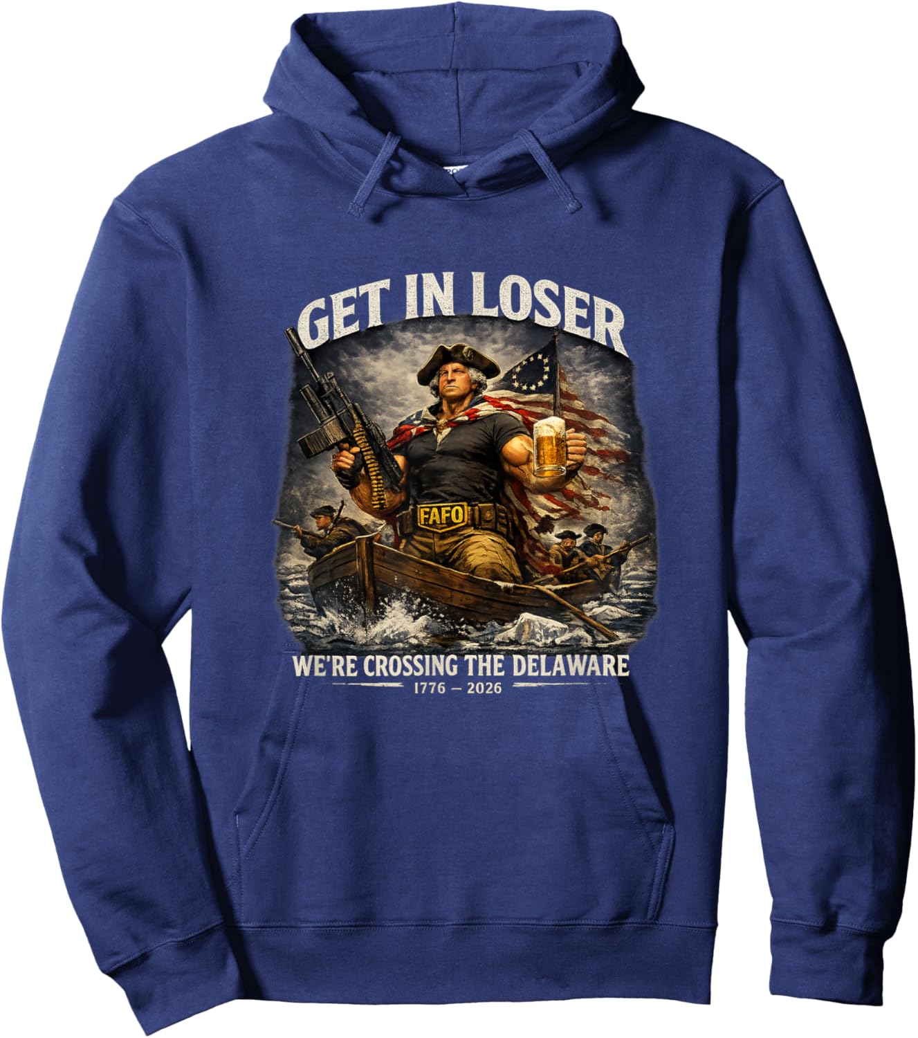 Get in Loser We're Crossing The Delaware Hoodie - Hoodie | Navy