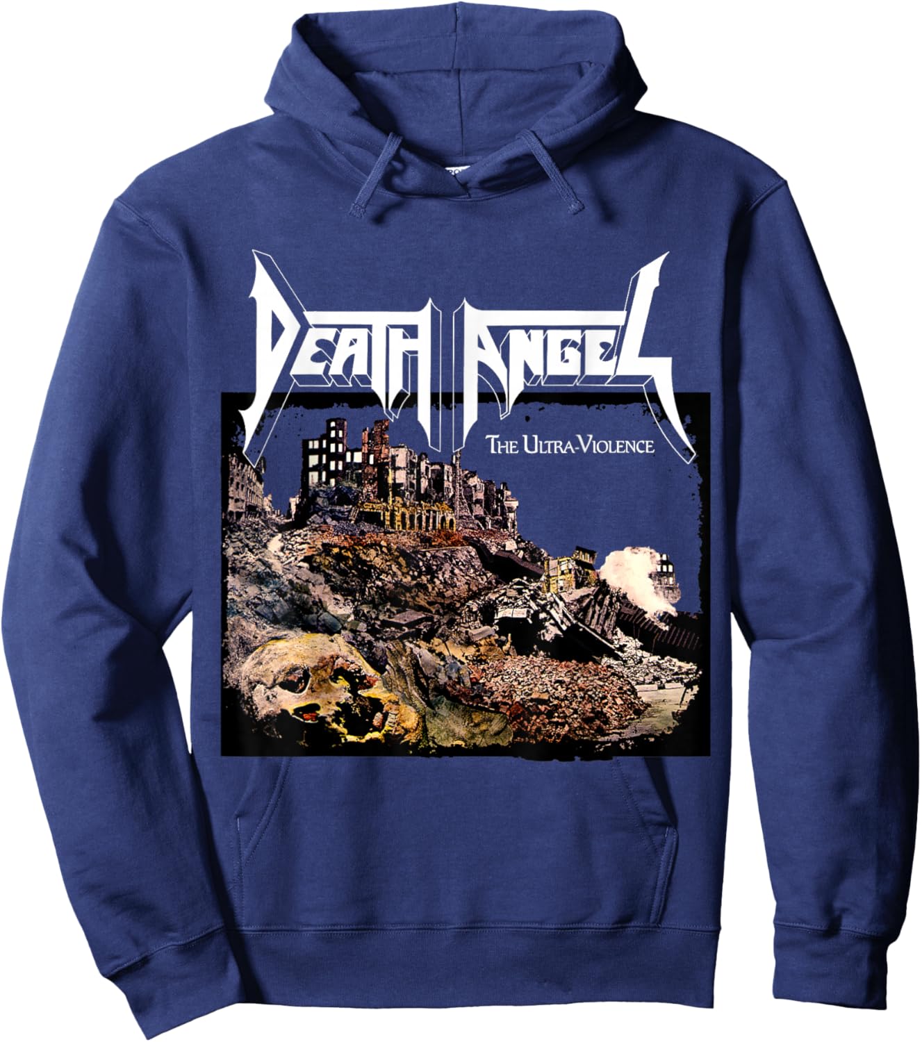 Manic Merch LLC Death Angel The Ultra Violence , Black, Small, -Adults, Short Sleeve Hoodie - Hoodie | Navy