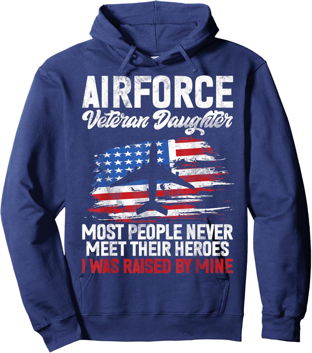 Airforce Veteran Daughter Memorial Day Granddaughter Hoodie - Hoodie | Navy