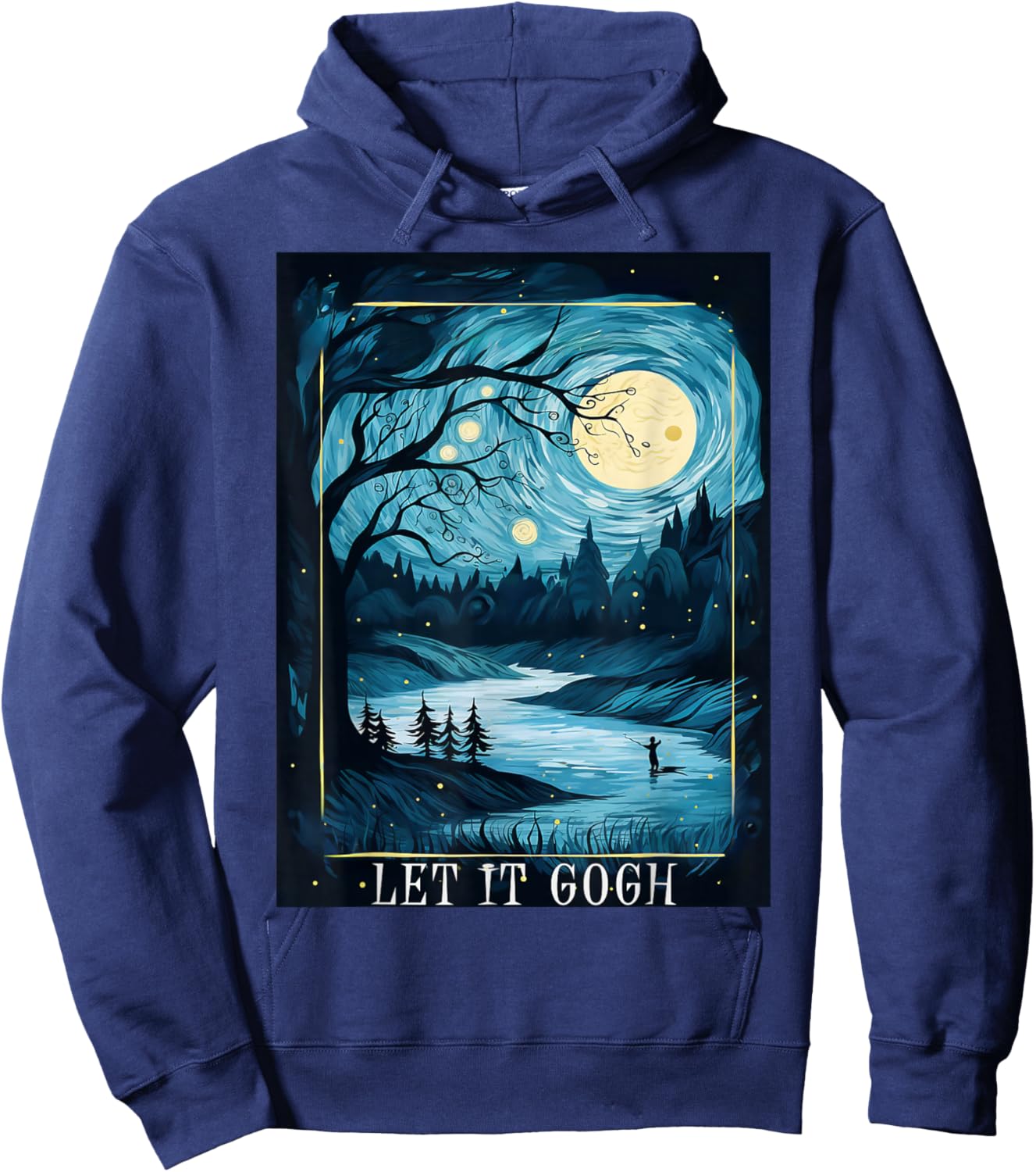 Let it Gogh Art Vincent Van Gogh Starry Night Artistic Hoodie - Hoodie | Navy