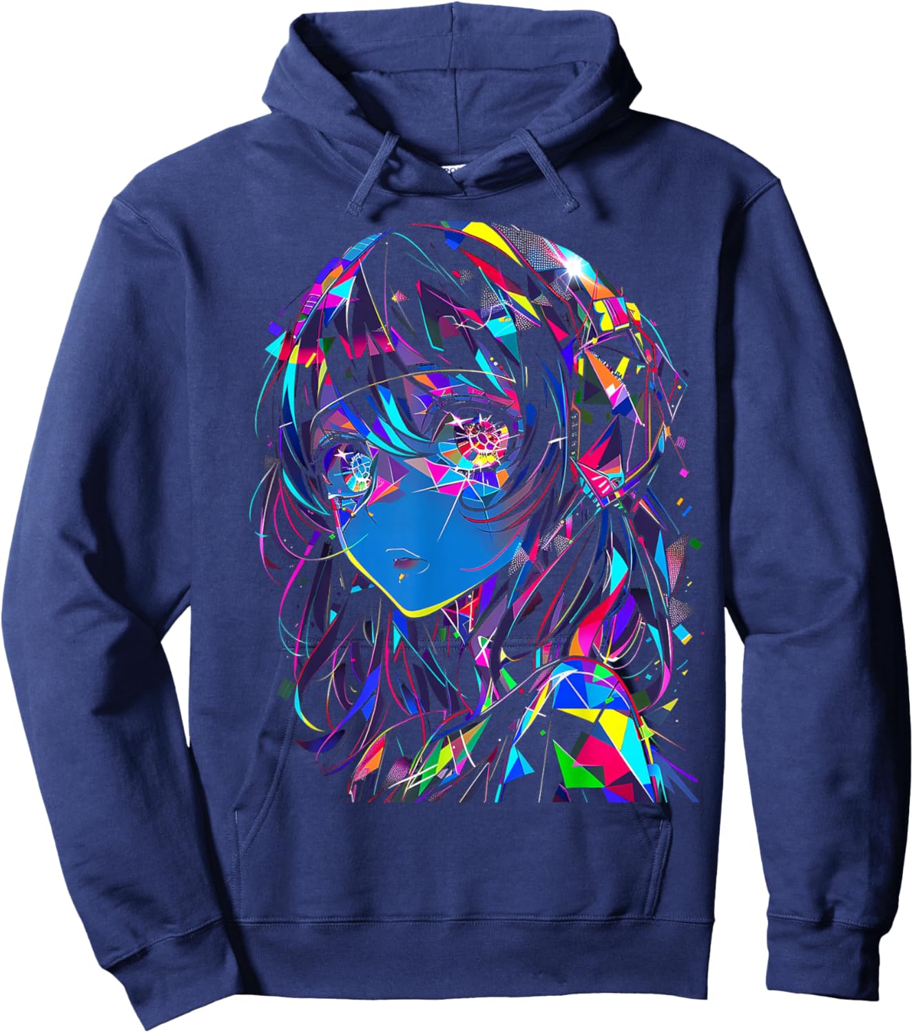 Anime Manga Graphic Colorful Artwork Anime Hoodie - Hoodie | Navy