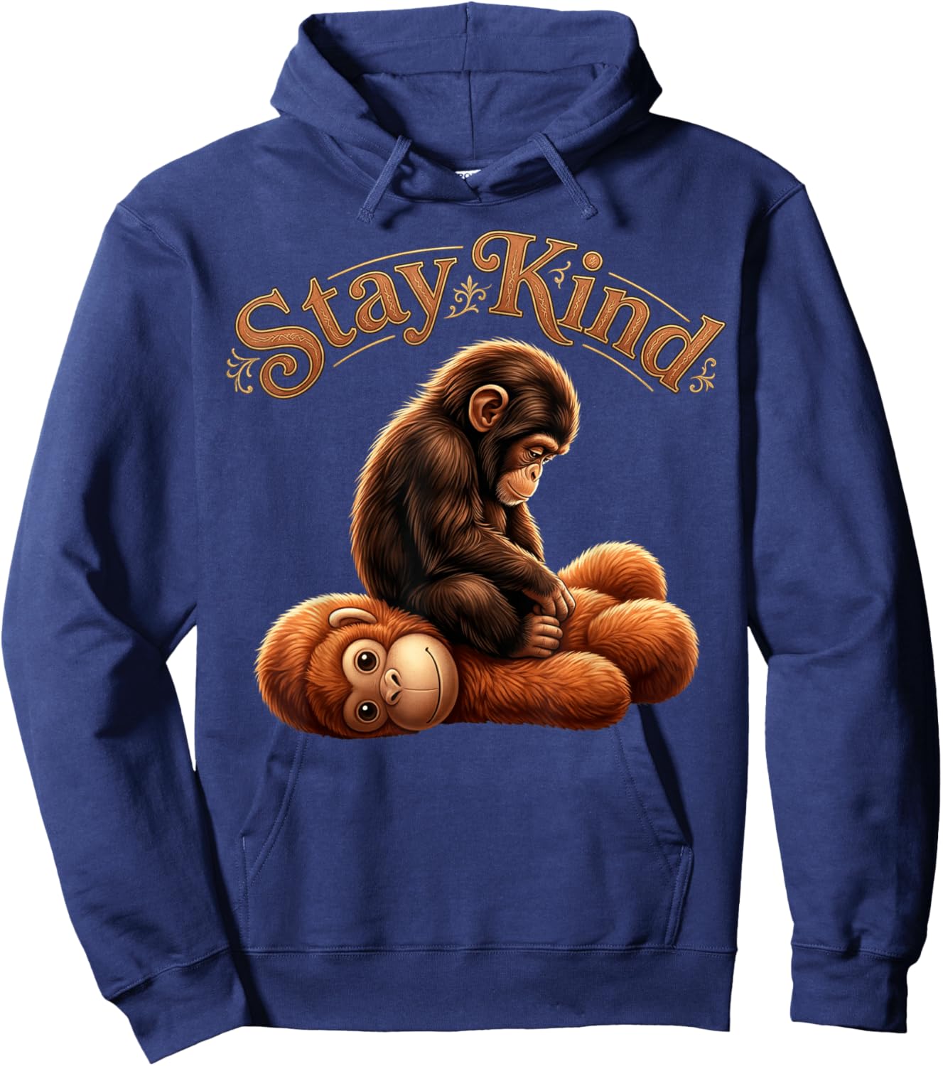 Stay Kind Baby Monkey Punch Viral Monkey Hoodie - Hoodie | Navy